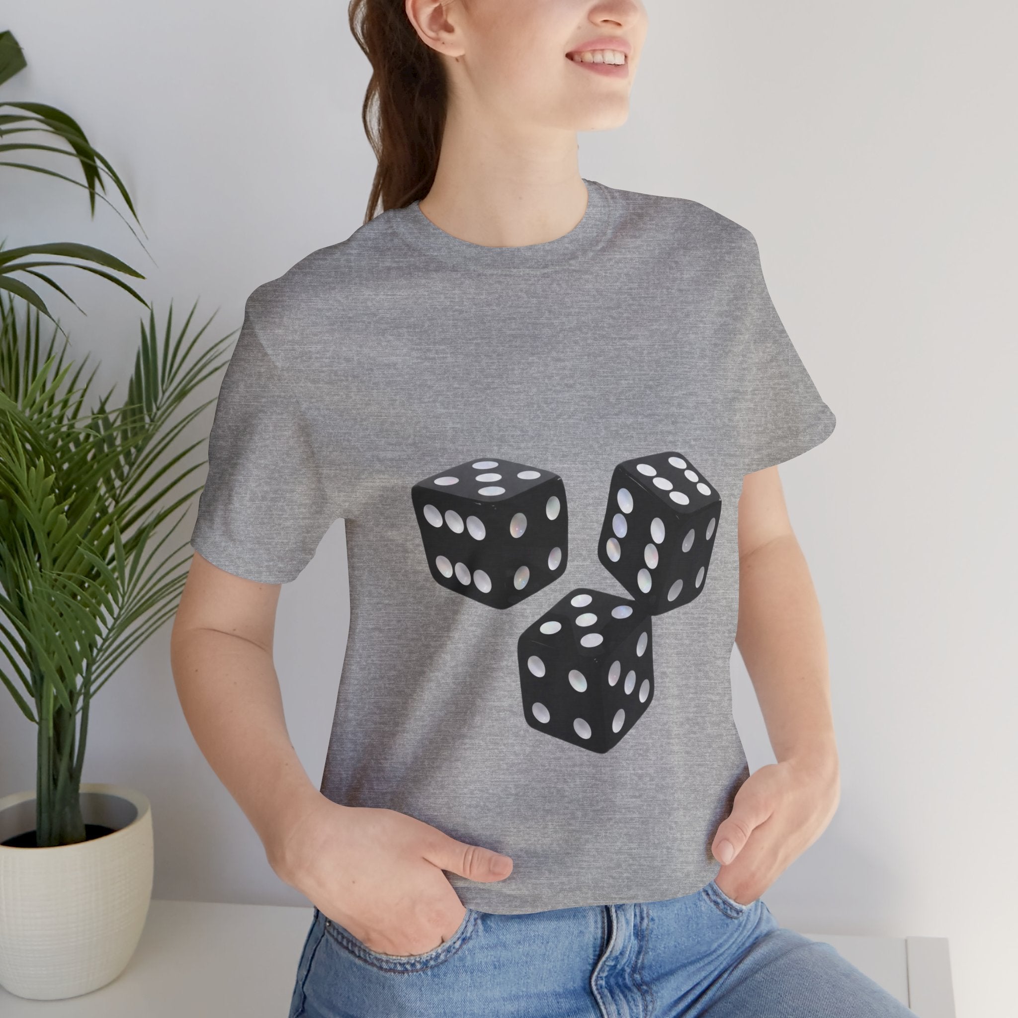 Dice Graphic Tee — Minimalist Black Dice T-Shirt for Gamers & Casino Fans
