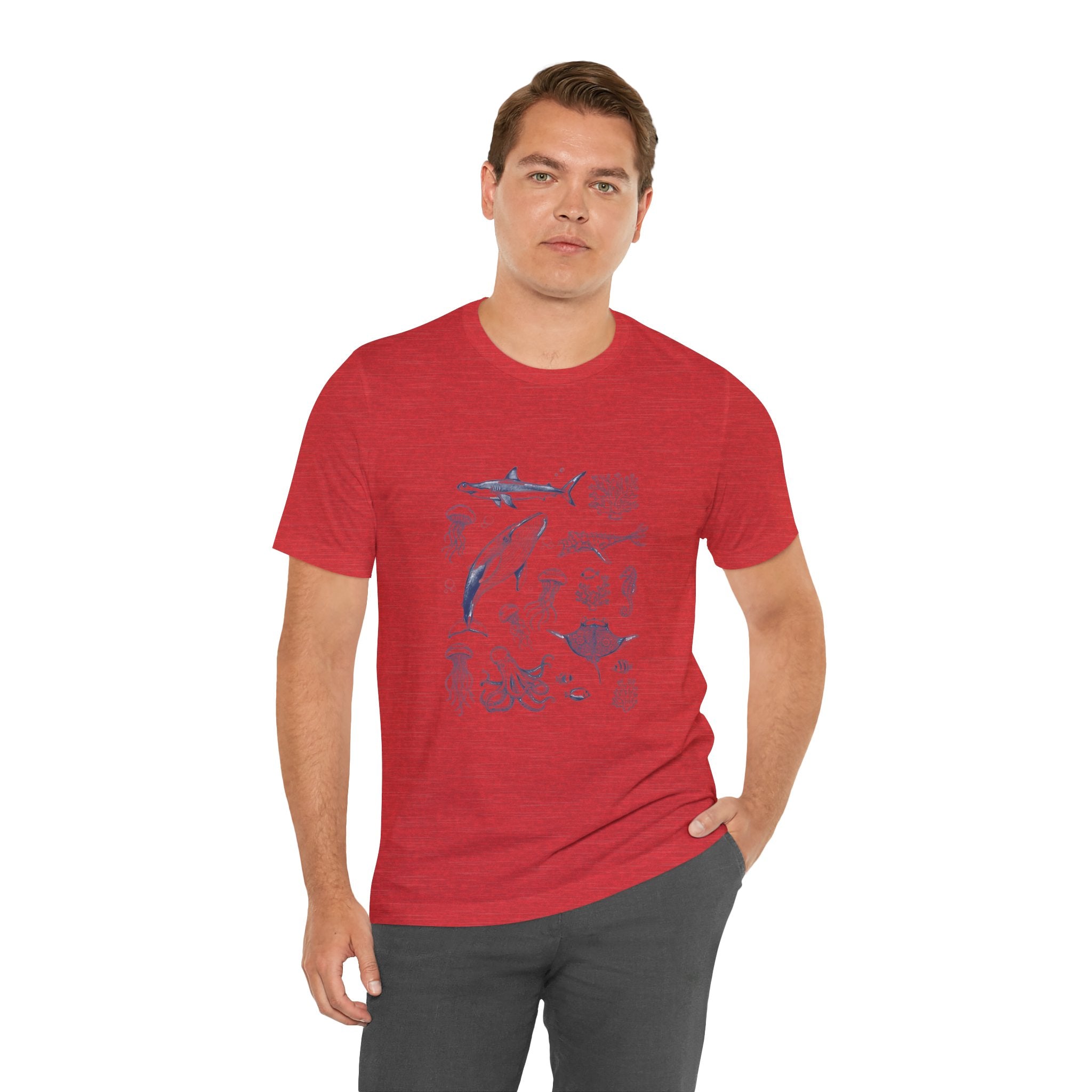 Ocean Wildlife Illustration T‑Shirt — Marine Life Chart Tee