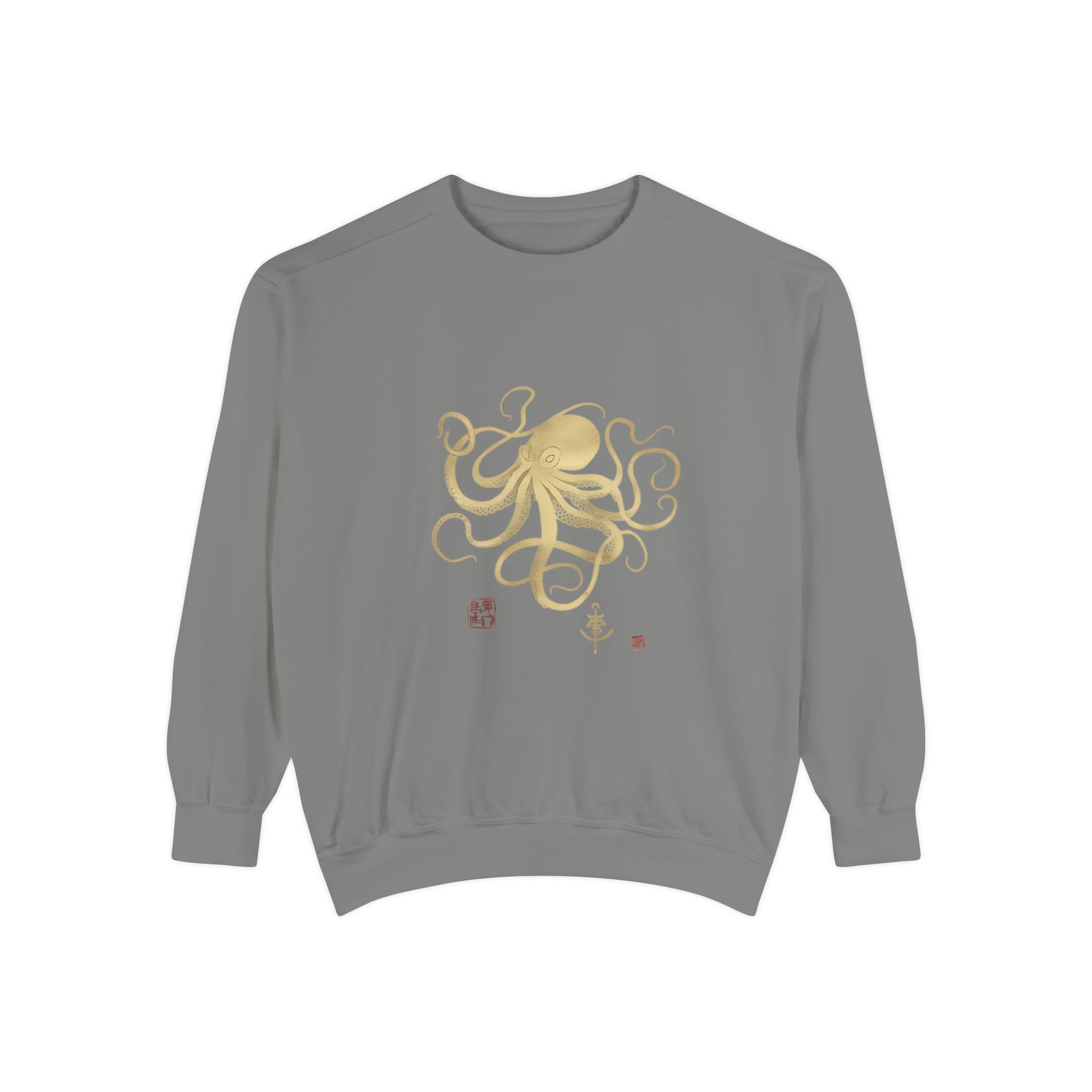 Gold Octopus Sweatshirt — Nautical Graphic Crewneck