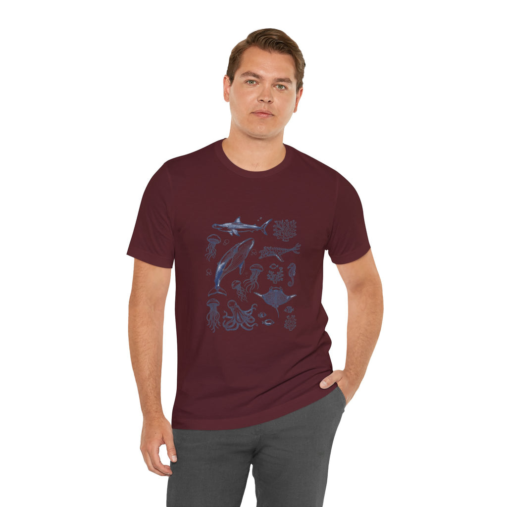 Ocean Wildlife Illustration T‑Shirt — Marine Life Chart Tee