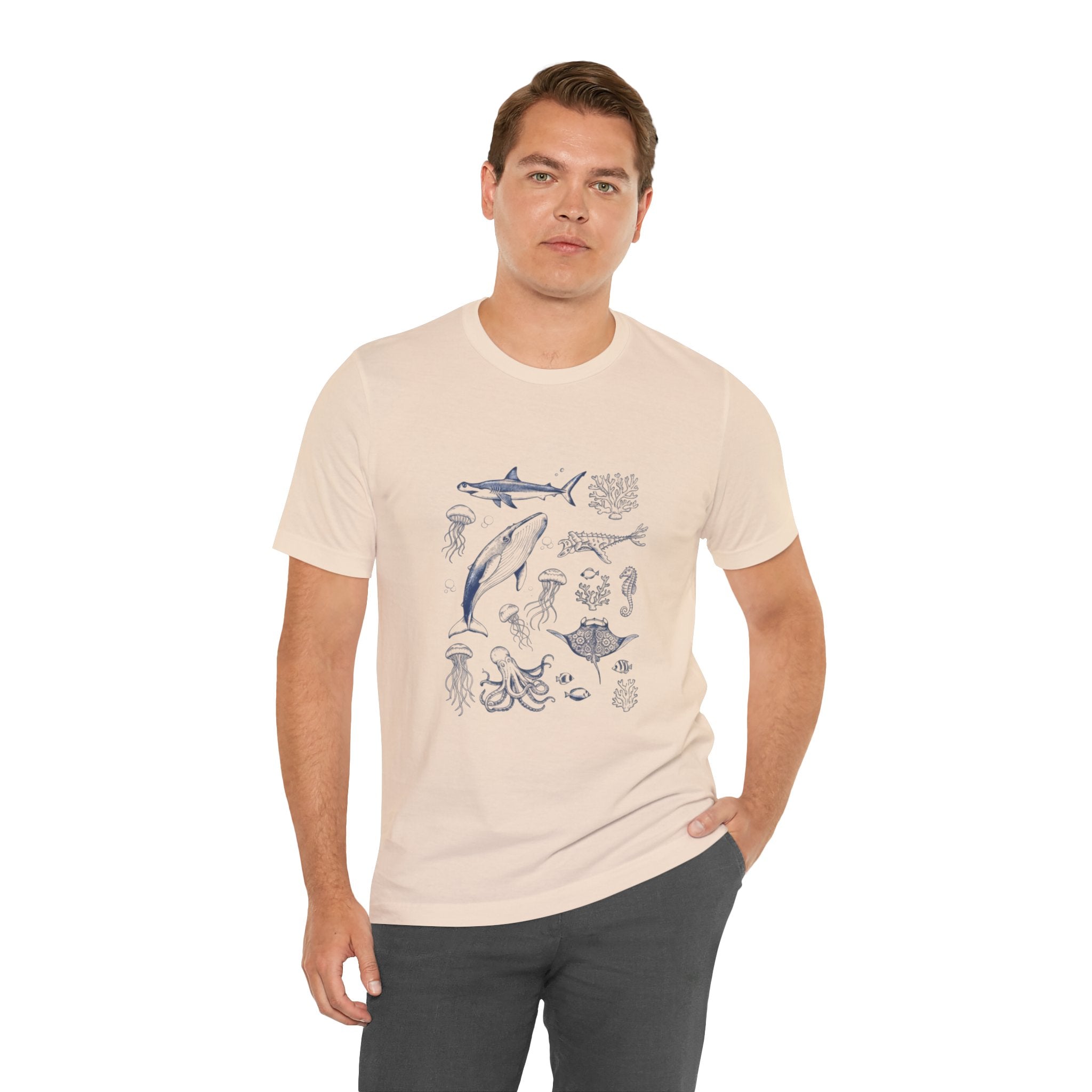 Ocean Wildlife Illustration T‑Shirt — Marine Life Chart Tee