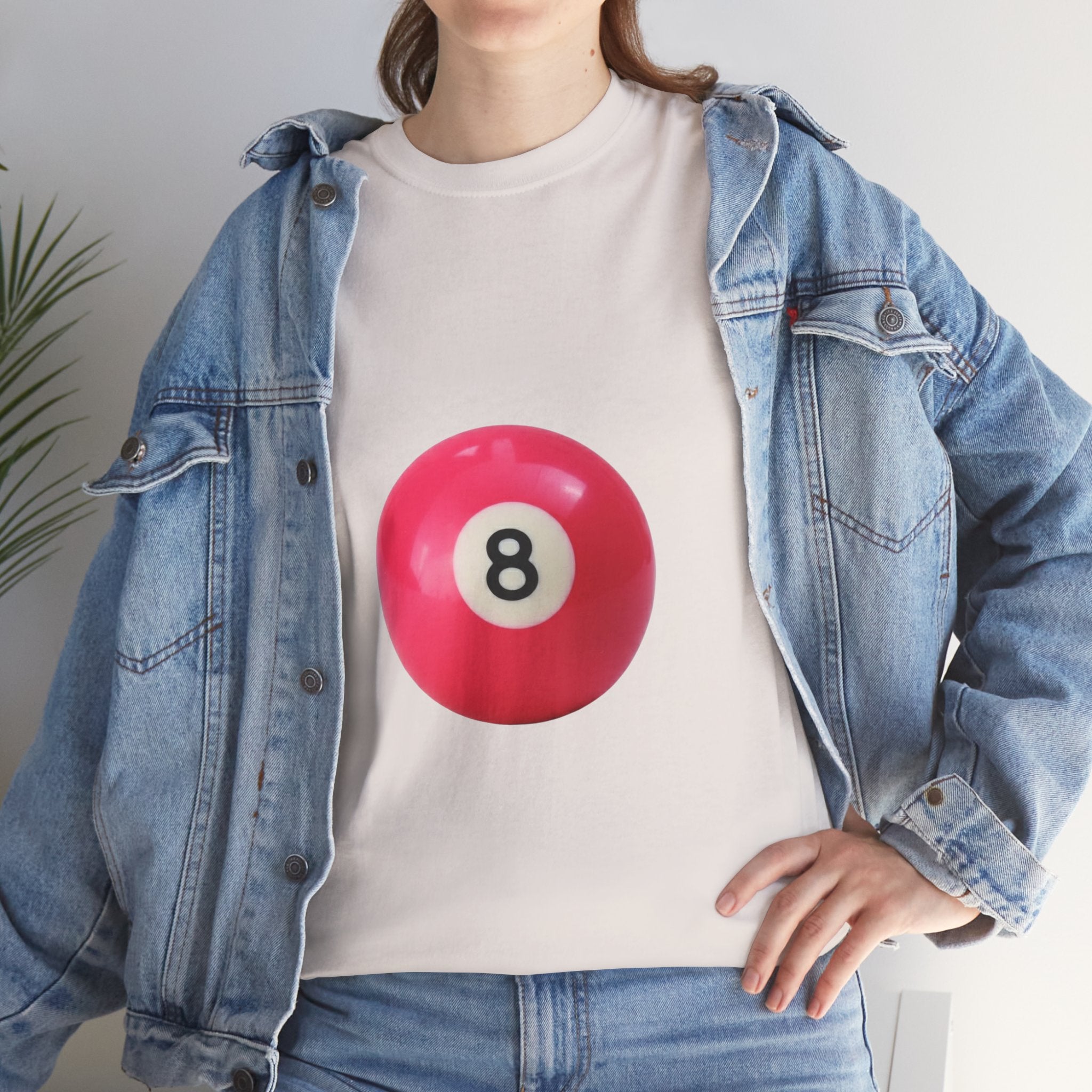 8-Ball Graphic Tee — Pink Pool Ball Casual T-Shirt