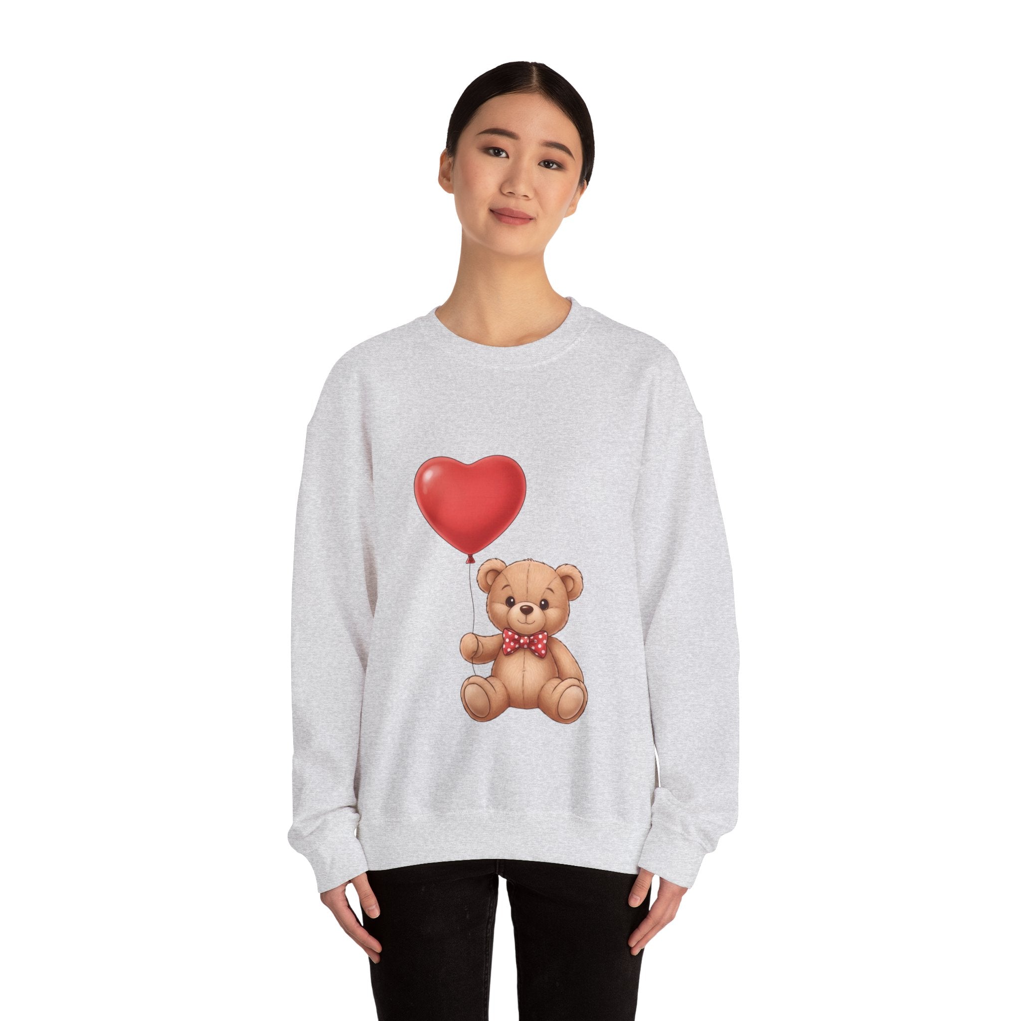 Teddy Bear with Heart Balloon Sweatshirt