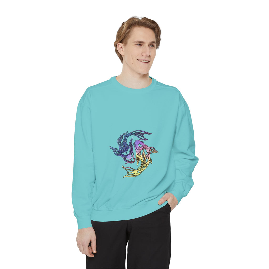 Koi Circle Sweatshirt — Colorful Yin Yang Fish Graphic