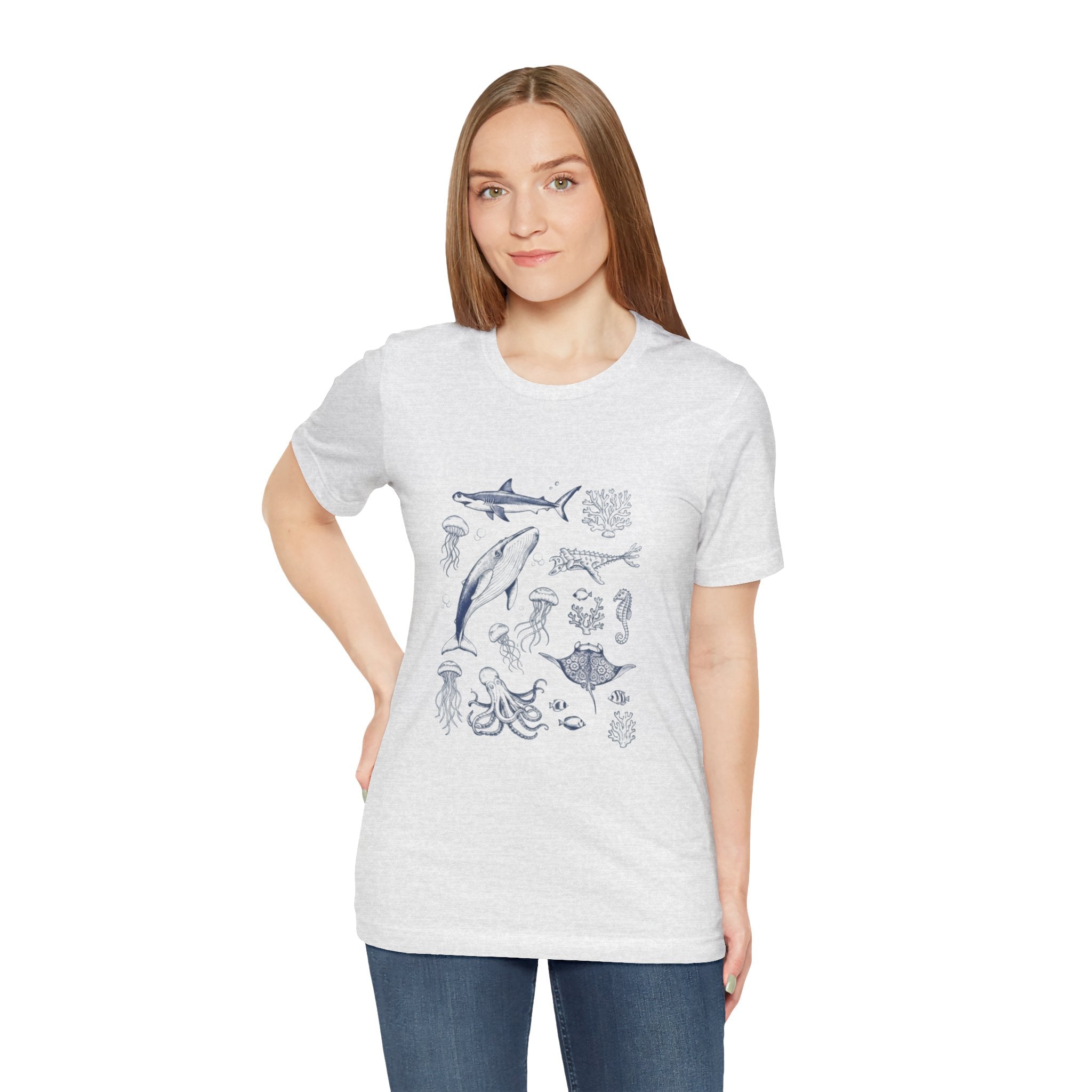Ocean Wildlife Illustration T‑Shirt — Marine Life Chart Tee