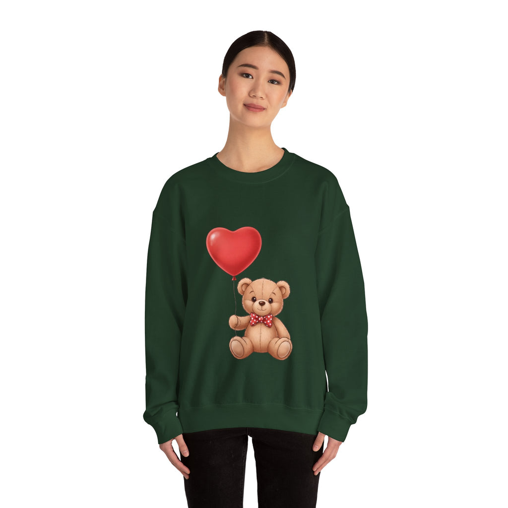 Teddy Bear with Heart Balloon Sweatshirt