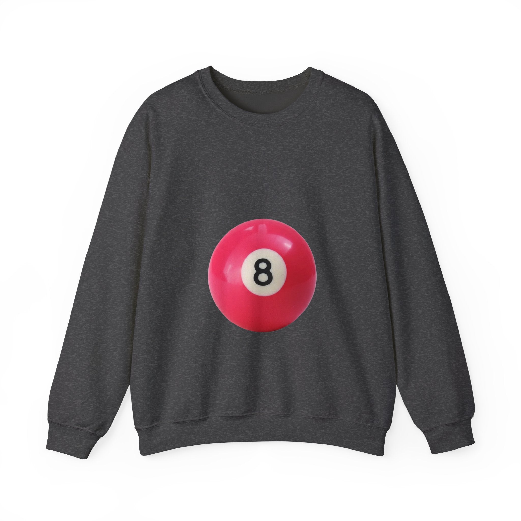 Eight Ball Crewneck Sweatshirt — Retro Pink Pool Ball Graphic