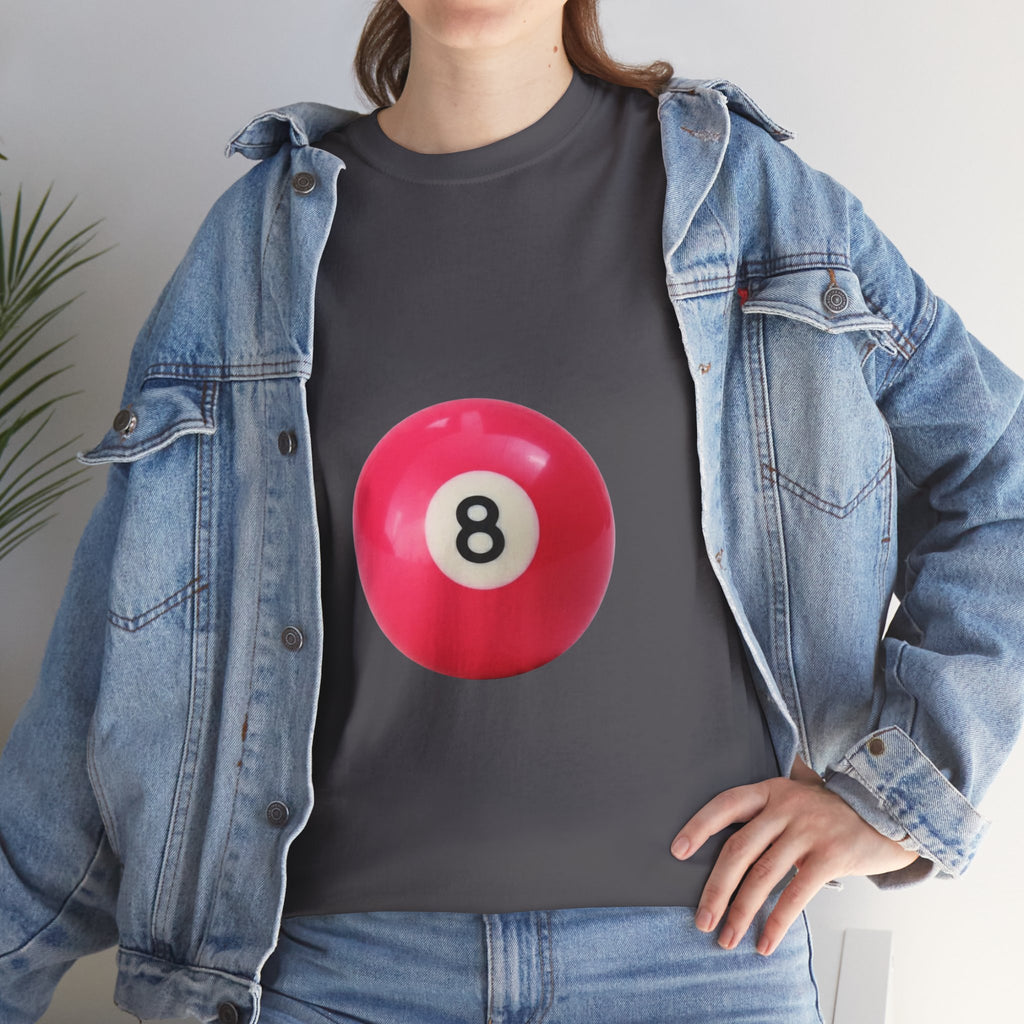 8-Ball Graphic Tee — Pink Pool Ball Casual T-Shirt