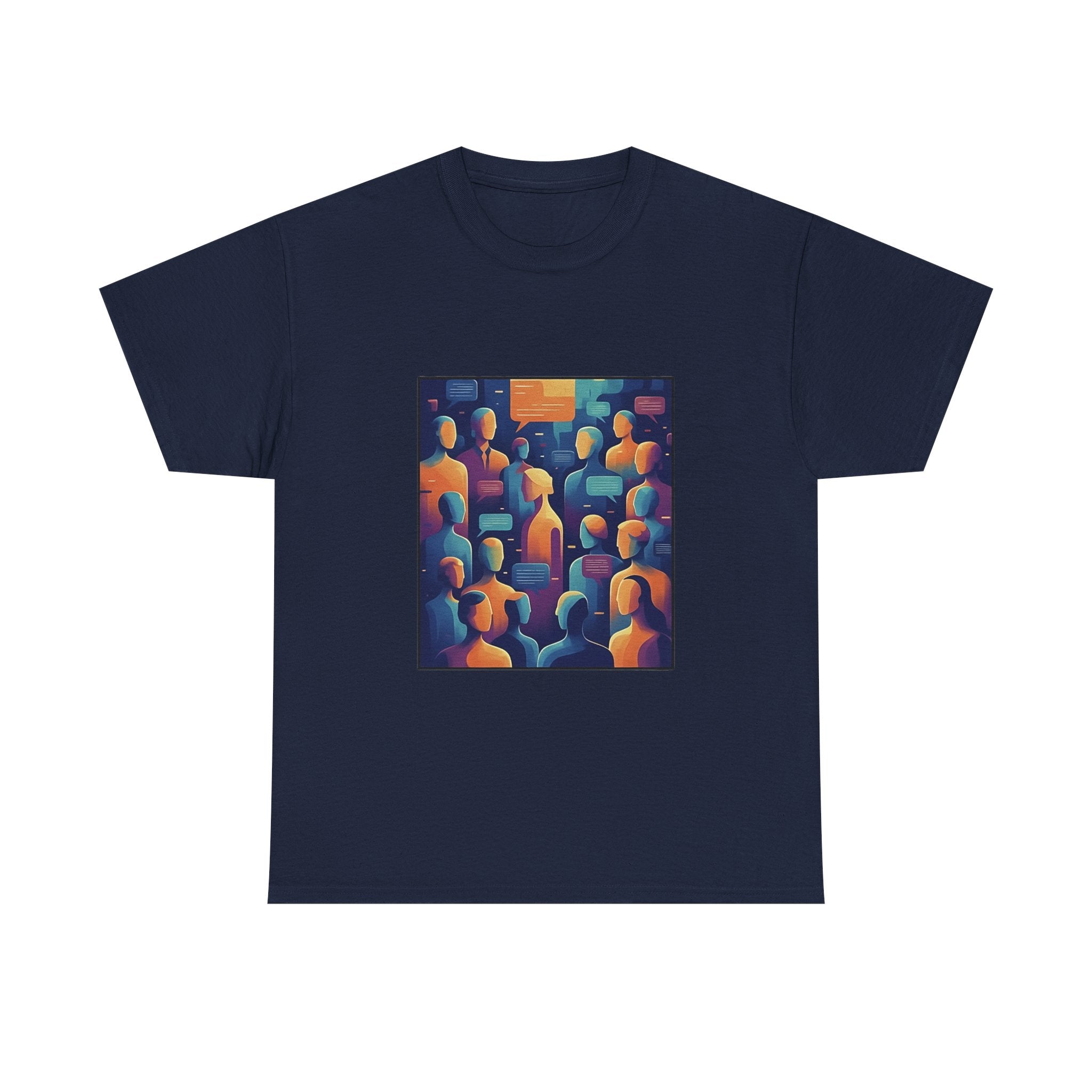 Crowd of Color Graphic Tee — Abstract Human Faces Art T-Shirt