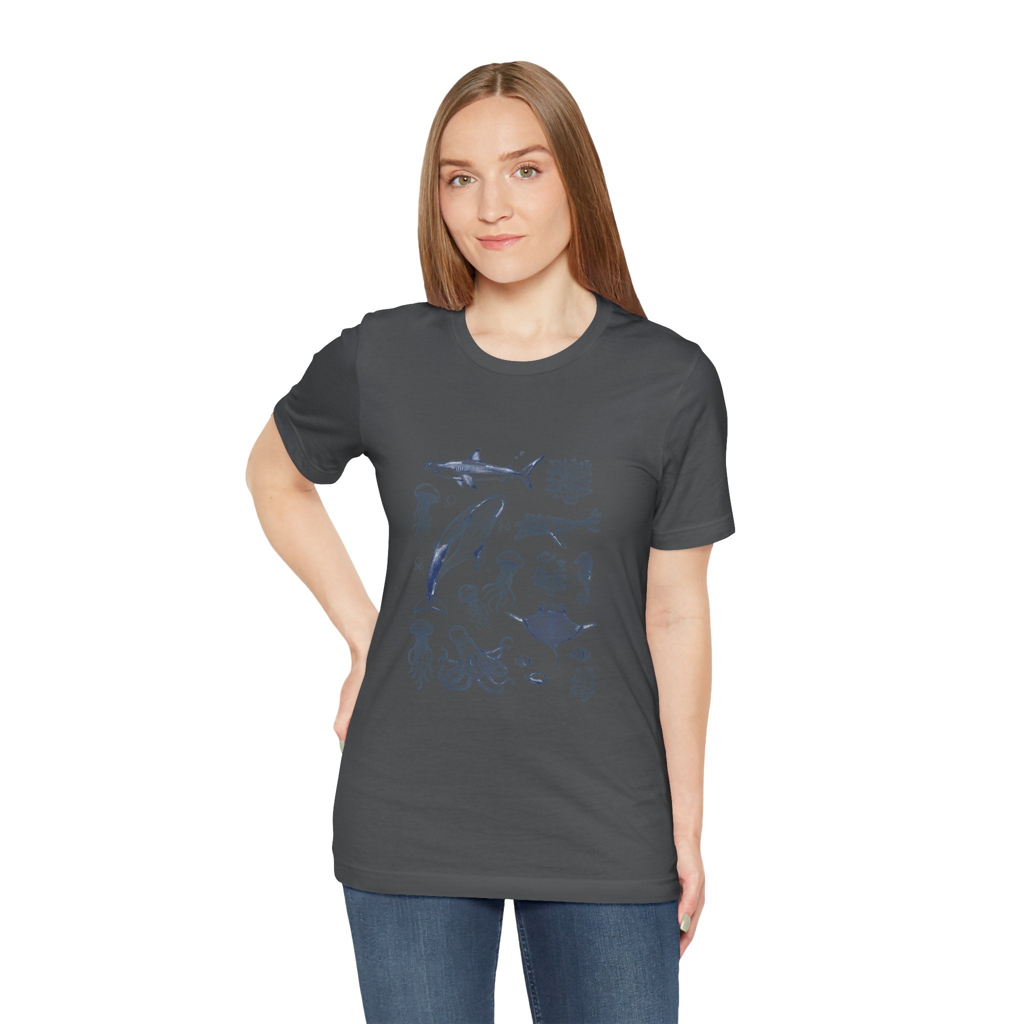 Ocean Wildlife Illustration T‑Shirt — Marine Life Chart Tee