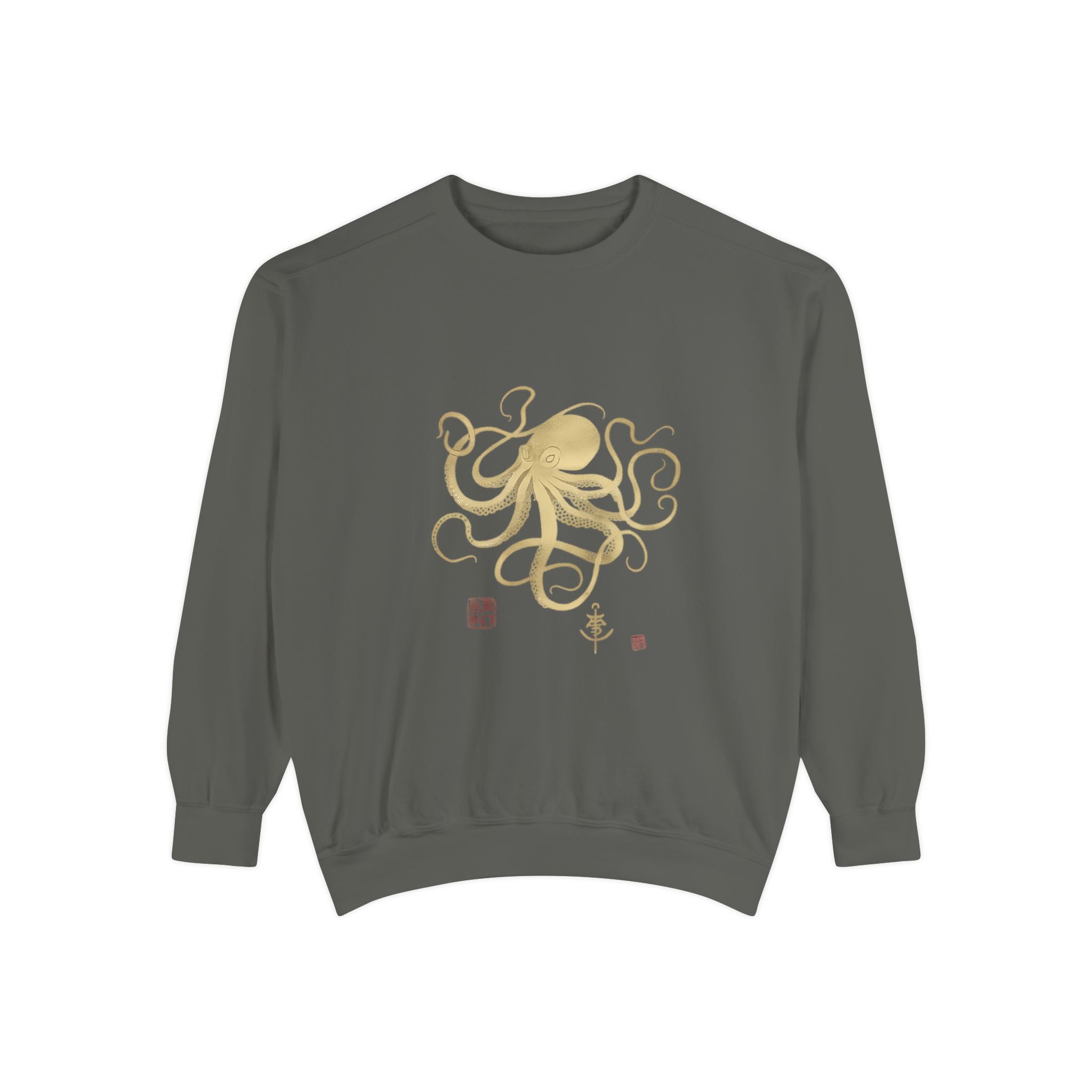 Gold Octopus Sweatshirt — Nautical Graphic Crewneck