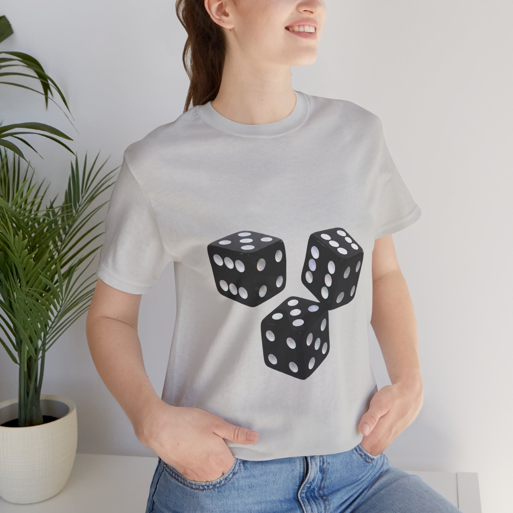 Dice Graphic Tee — Minimalist Black Dice T-Shirt for Gamers & Casino Fans