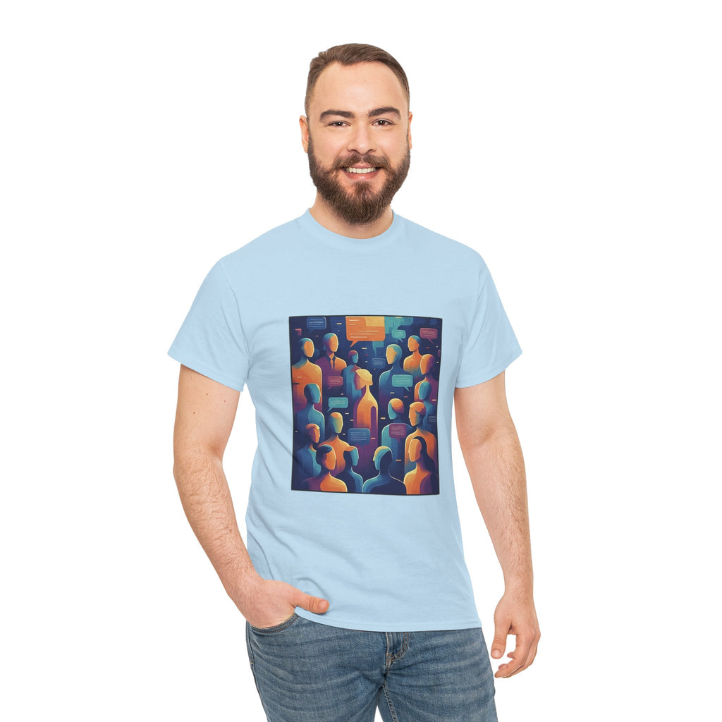 Crowd of Color Graphic Tee — Abstract Human Faces Art T-Shirt