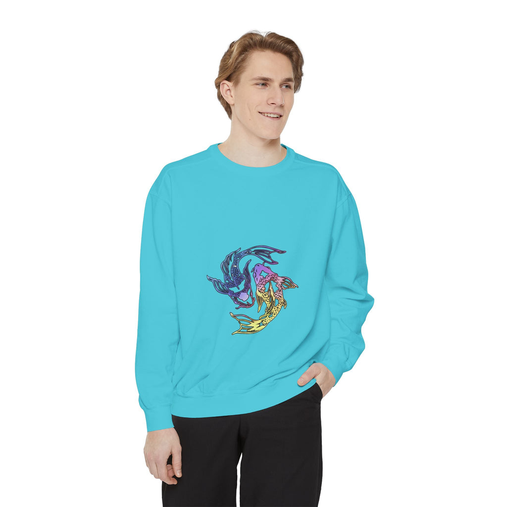 Koi Circle Sweatshirt — Colorful Yin Yang Fish Graphic