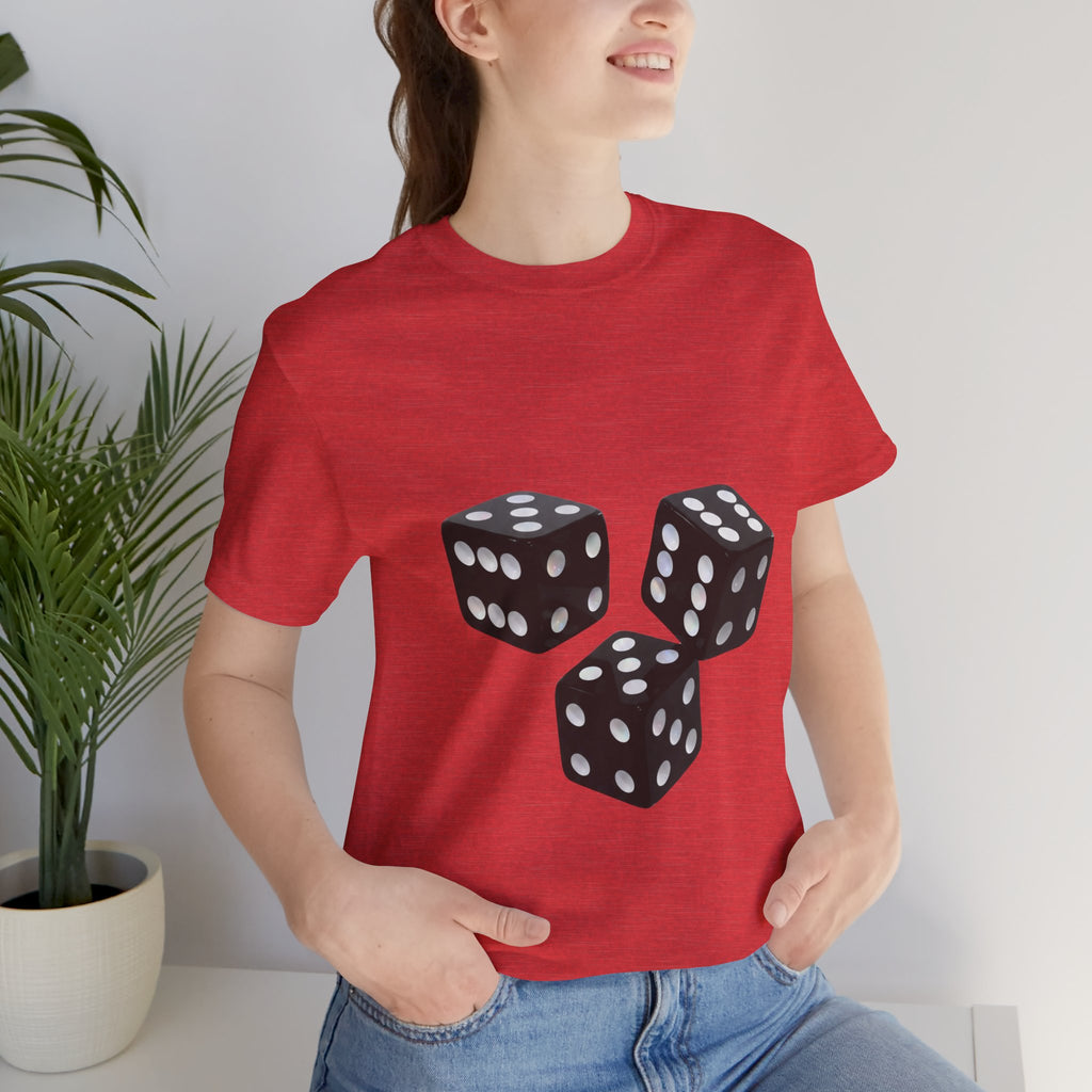 Dice Graphic Tee — Minimalist Black Dice T-Shirt for Gamers & Casino Fans
