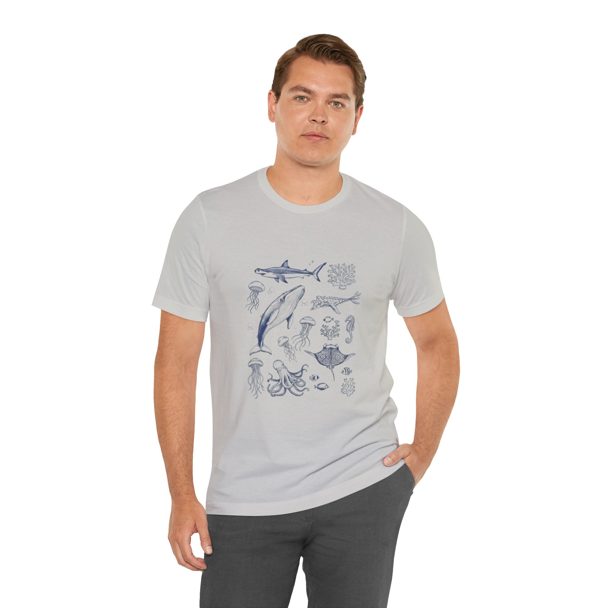 Ocean Wildlife Illustration T‑Shirt — Marine Life Chart Tee