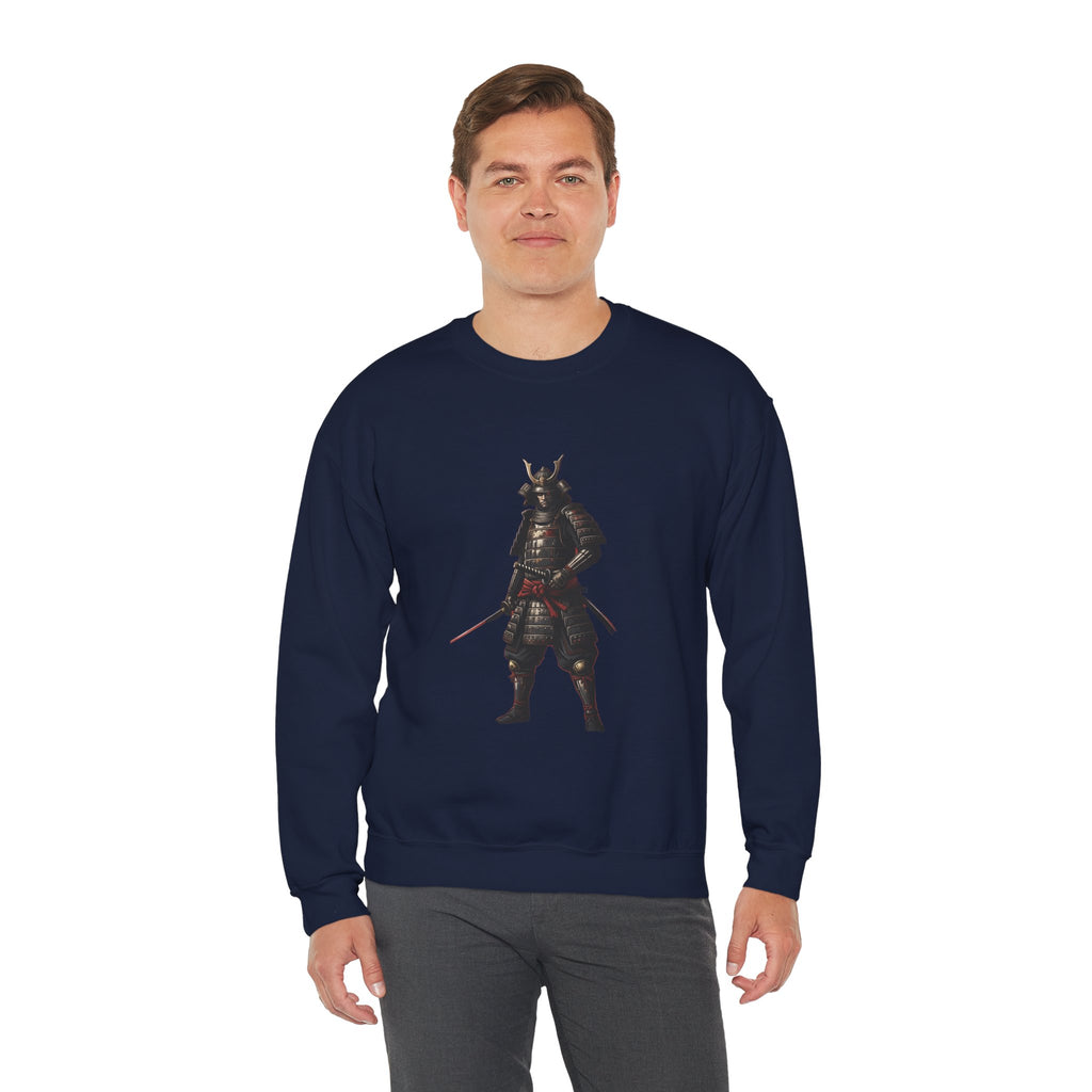 Samurai Warrior Crewneck Sweatshirt — Feudal Japan Armor Graphic