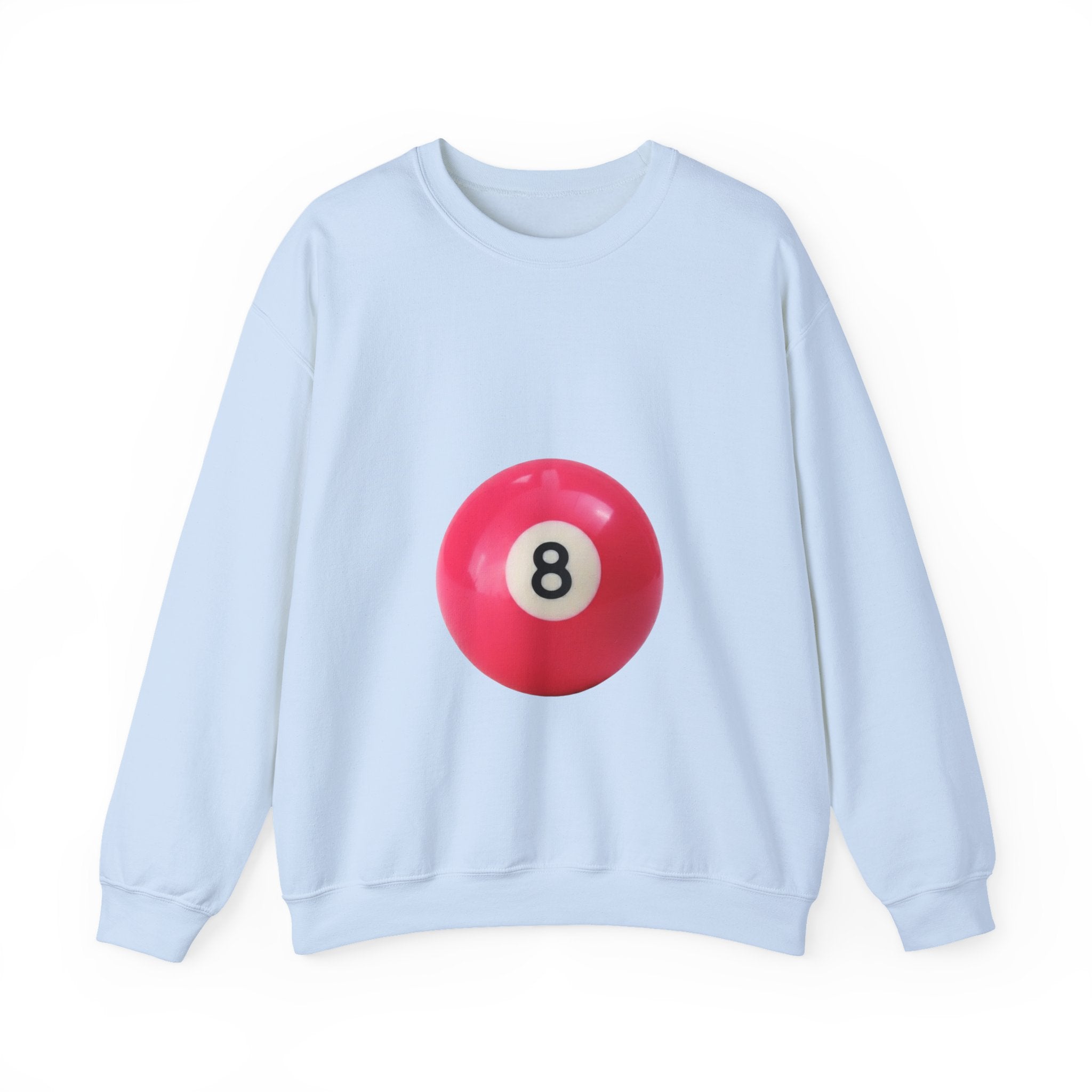 Eight Ball Crewneck Sweatshirt — Retro Pink Pool Ball Graphic