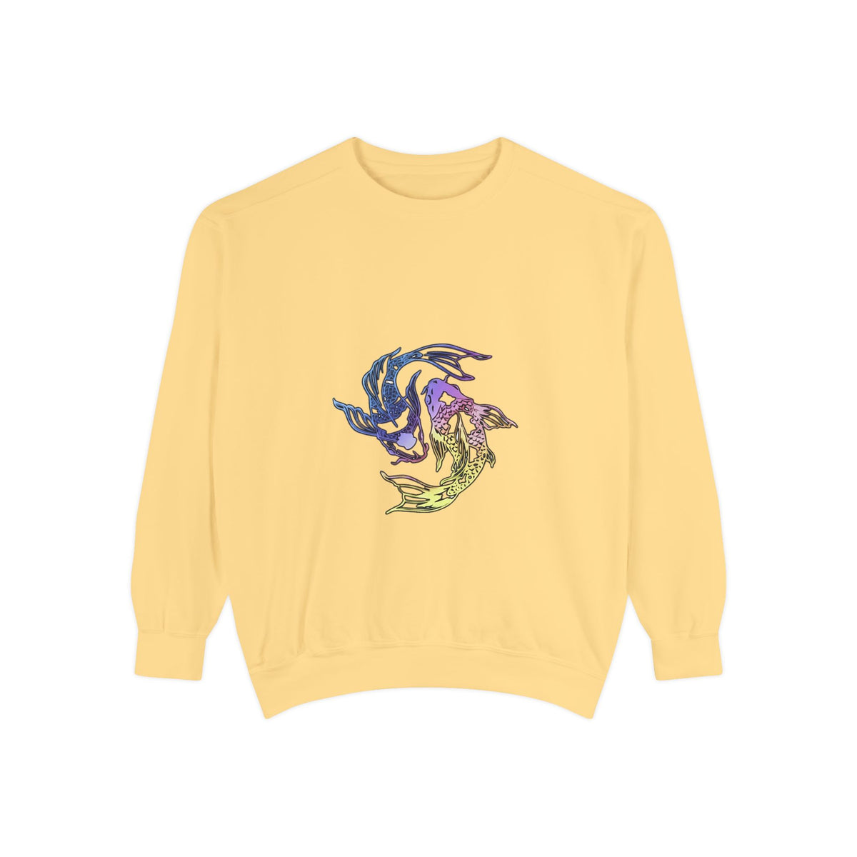 Koi Circle Sweatshirt — Colorful Yin Yang Fish Graphic