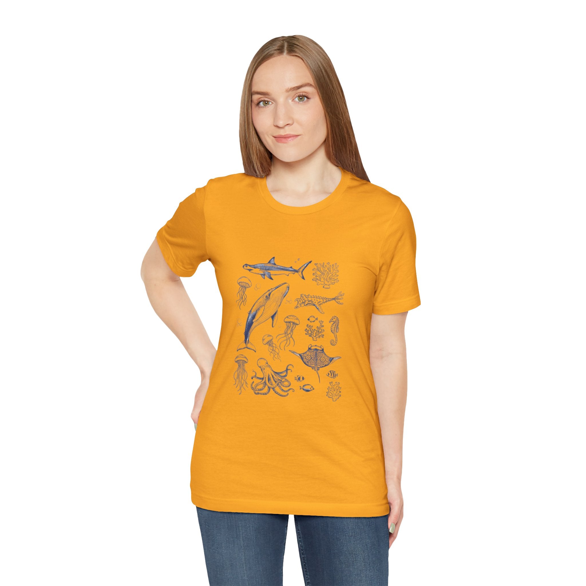 Ocean Wildlife Illustration T‑Shirt — Marine Life Chart Tee