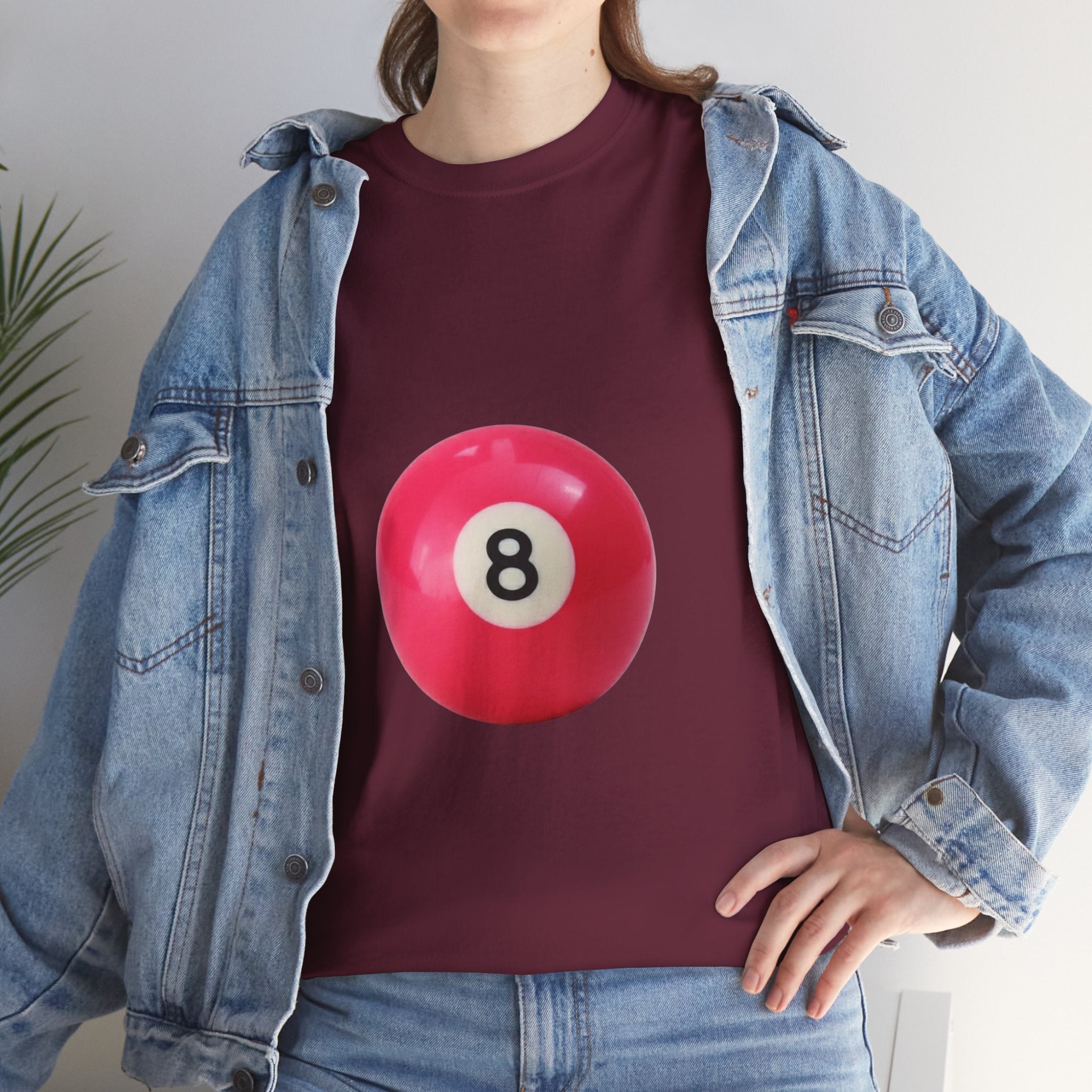 8-Ball Graphic Tee — Pink Pool Ball Casual T-Shirt