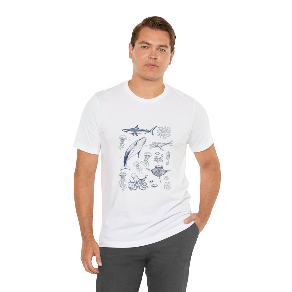 Ocean Wildlife Illustration T‑Shirt — Marine Life Chart Tee