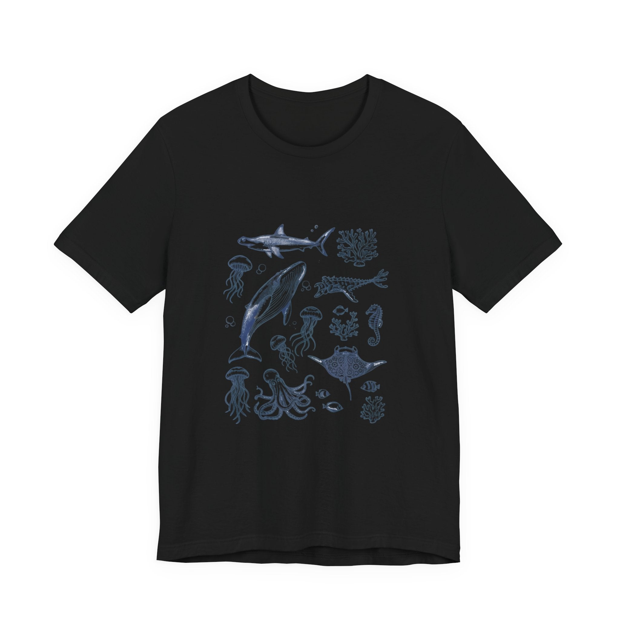 Ocean Wildlife Illustration T‑Shirt — Marine Life Chart Tee