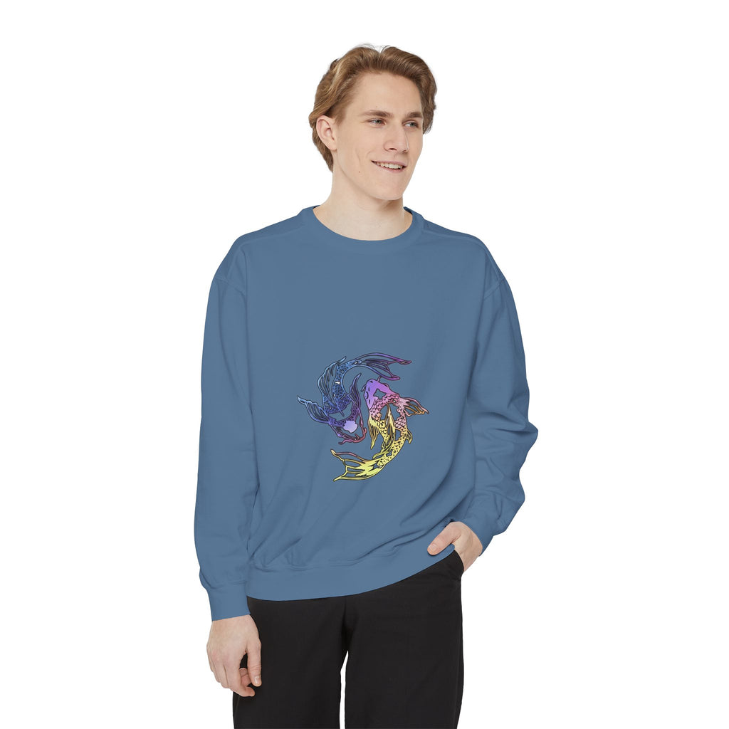 Koi Circle Sweatshirt — Colorful Yin Yang Fish Graphic