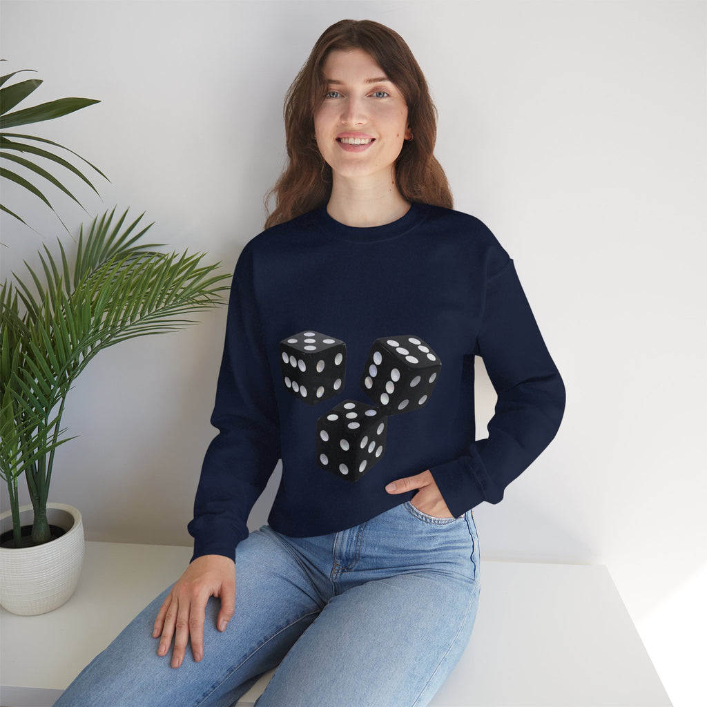 Dice Graphic Sweatshirt — Retro Black Dice Crewneck for Gamers