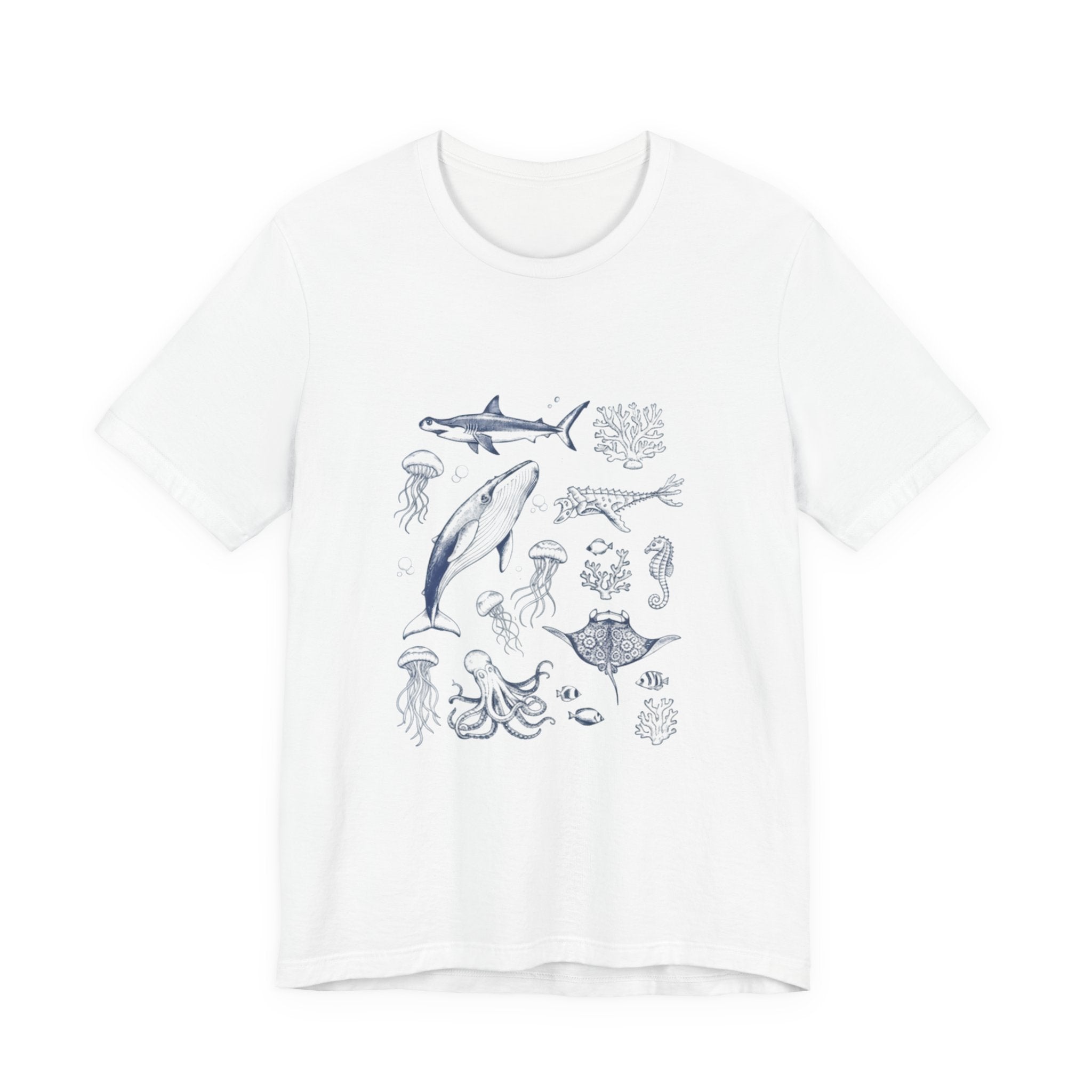 Ocean Wildlife Illustration T‑Shirt — Marine Life Chart Tee
