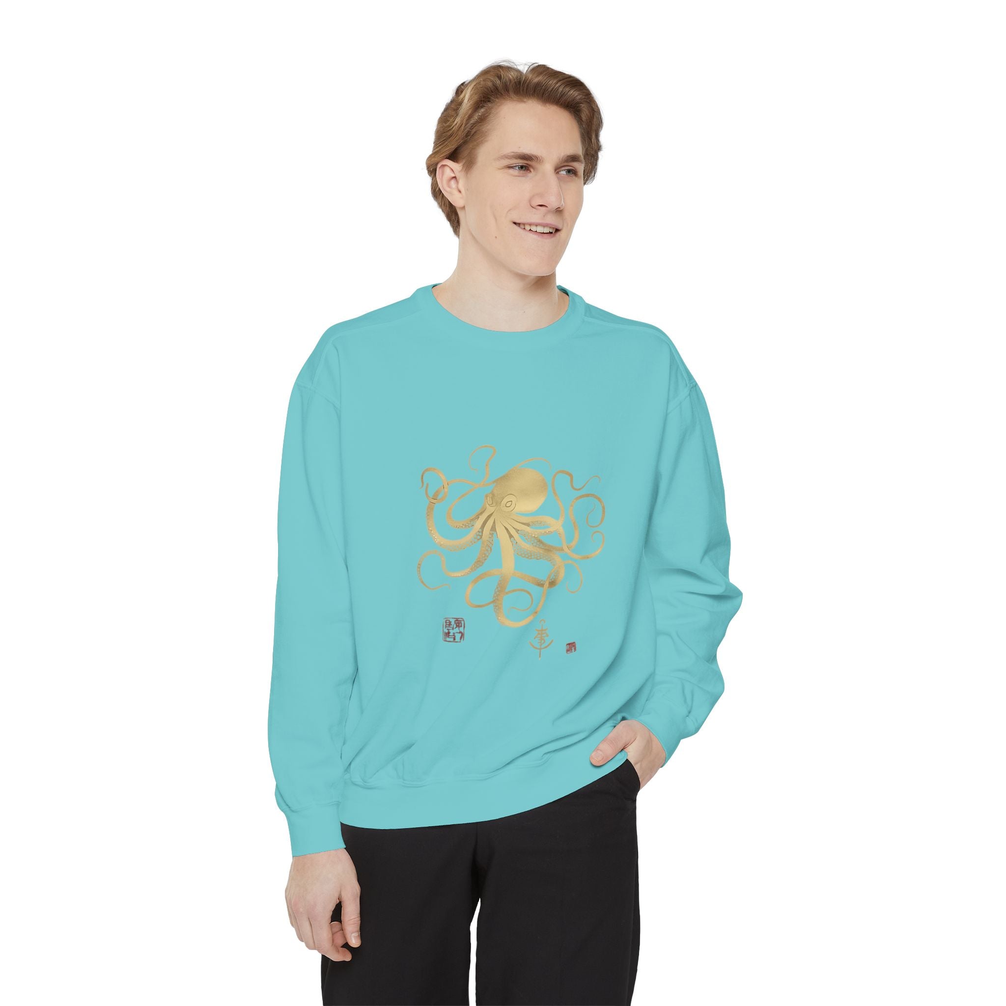Gold Octopus Sweatshirt — Nautical Graphic Crewneck