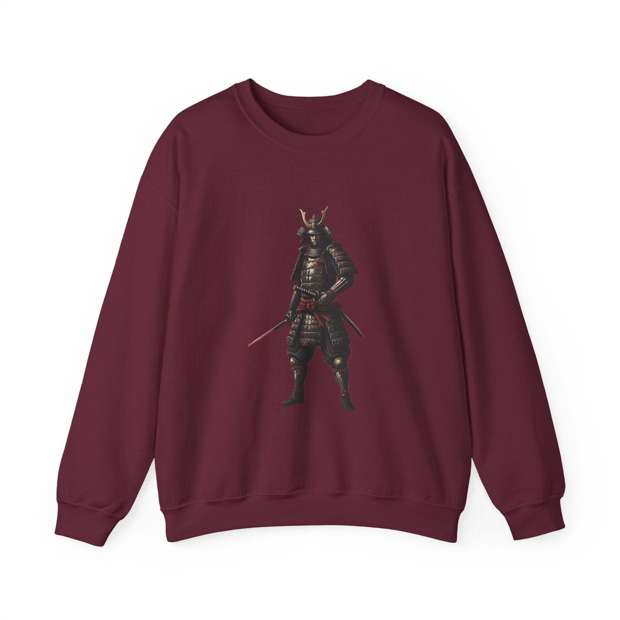 Samurai Warrior Crewneck Sweatshirt — Feudal Japan Armor Graphic