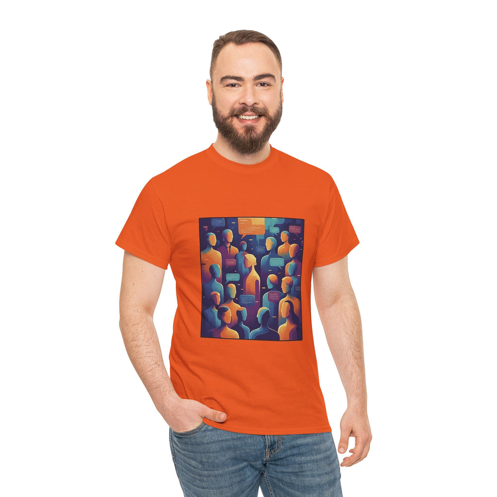 Crowd of Color Graphic Tee — Abstract Human Faces Art T-Shirt