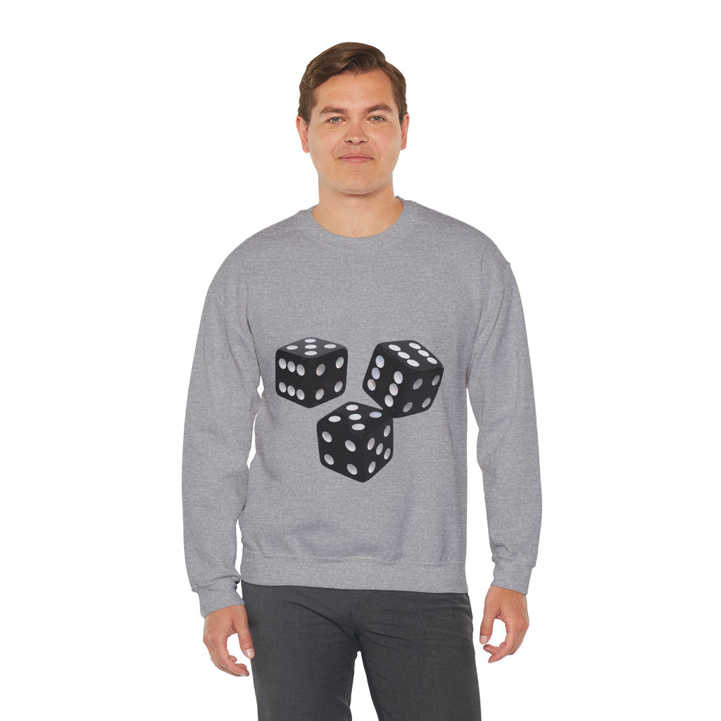 Dice Graphic Sweatshirt — Retro Black Dice Crewneck for Gamers