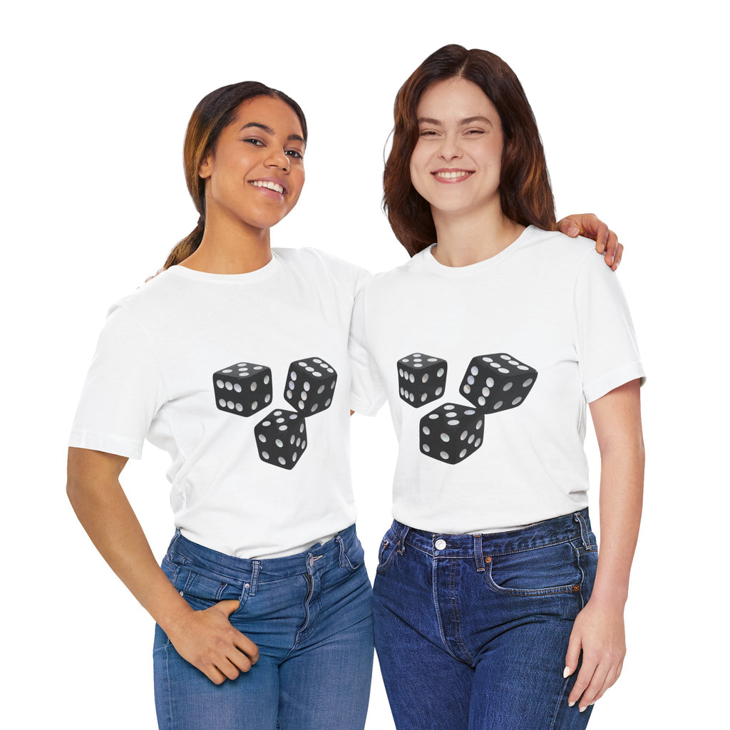 Dice Graphic Tee — Minimalist Black Dice T-Shirt for Gamers & Casino Fans