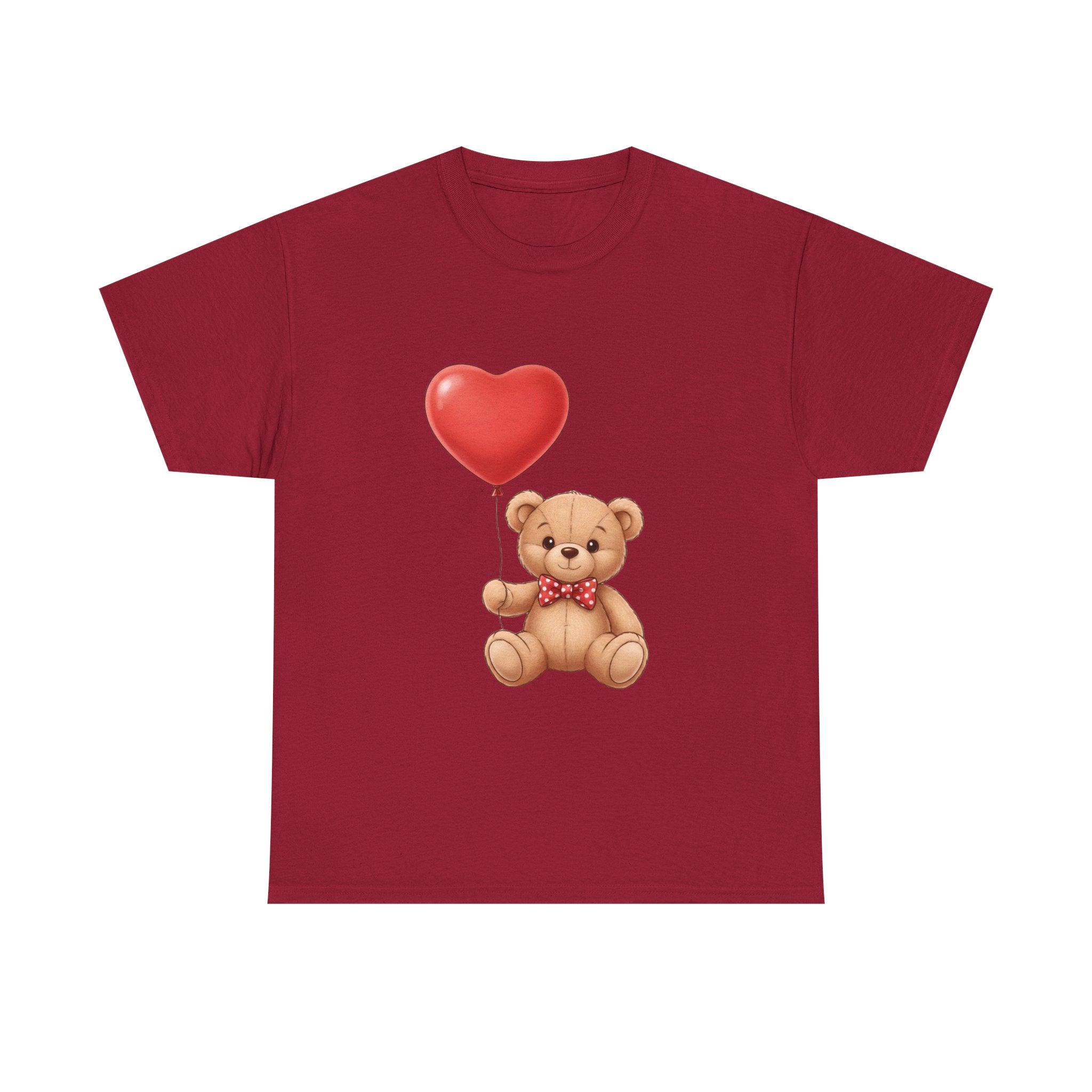 T-Shirt — Cute Teddy Bear Holding Heart Balloon Valentine Shirt