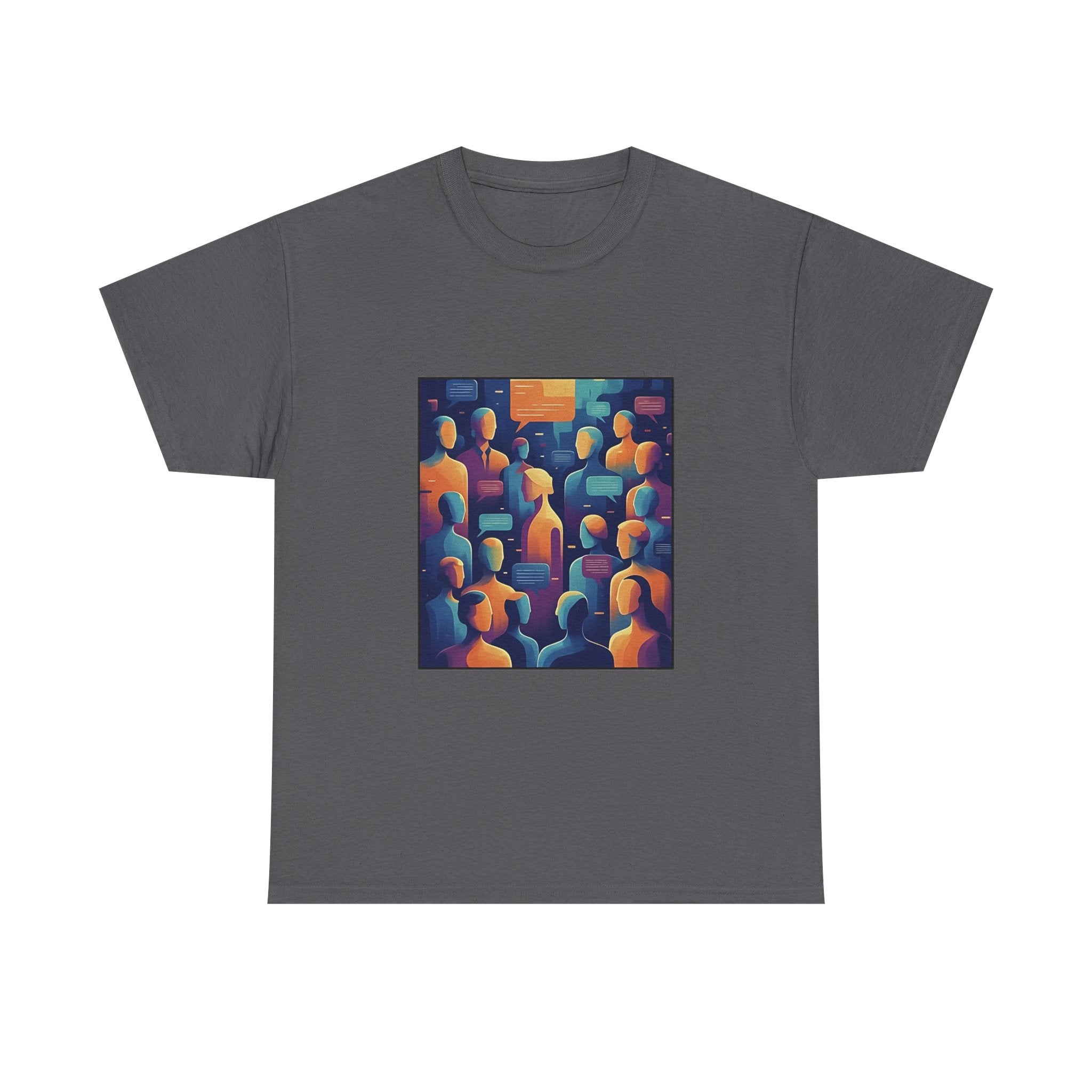 Crowd of Color Graphic Tee — Abstract Human Faces Art T-Shirt