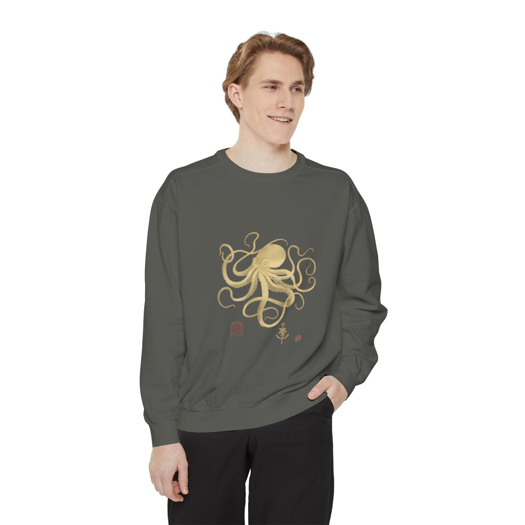 Gold Octopus Sweatshirt — Nautical Graphic Crewneck