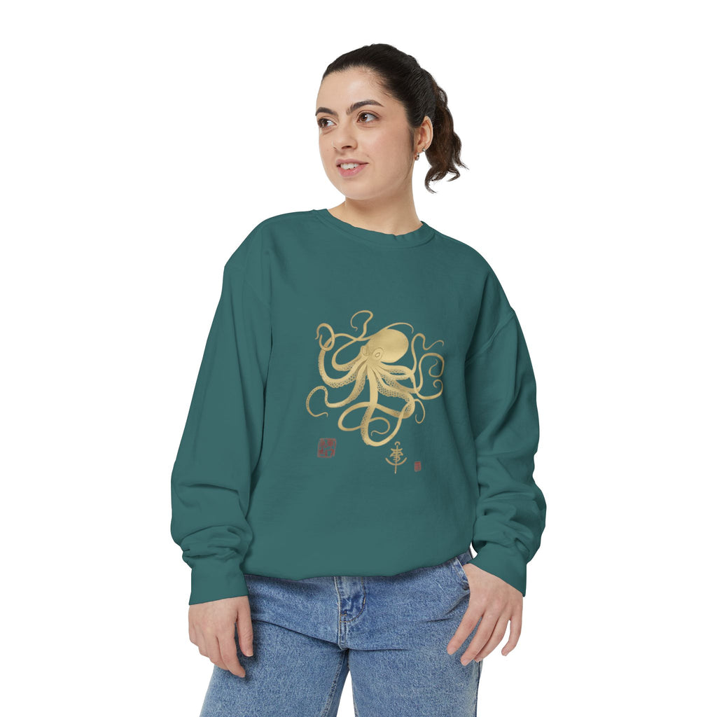 Gold Octopus Sweatshirt — Nautical Graphic Crewneck