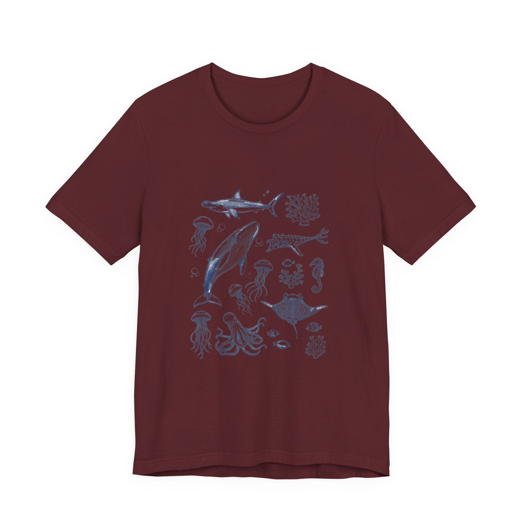 Ocean Wildlife Illustration T‑Shirt — Marine Life Chart Tee