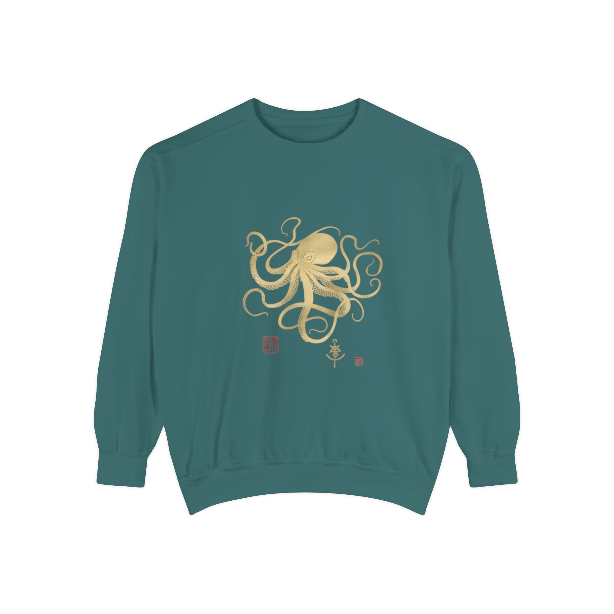 Gold Octopus Sweatshirt — Nautical Graphic Crewneck