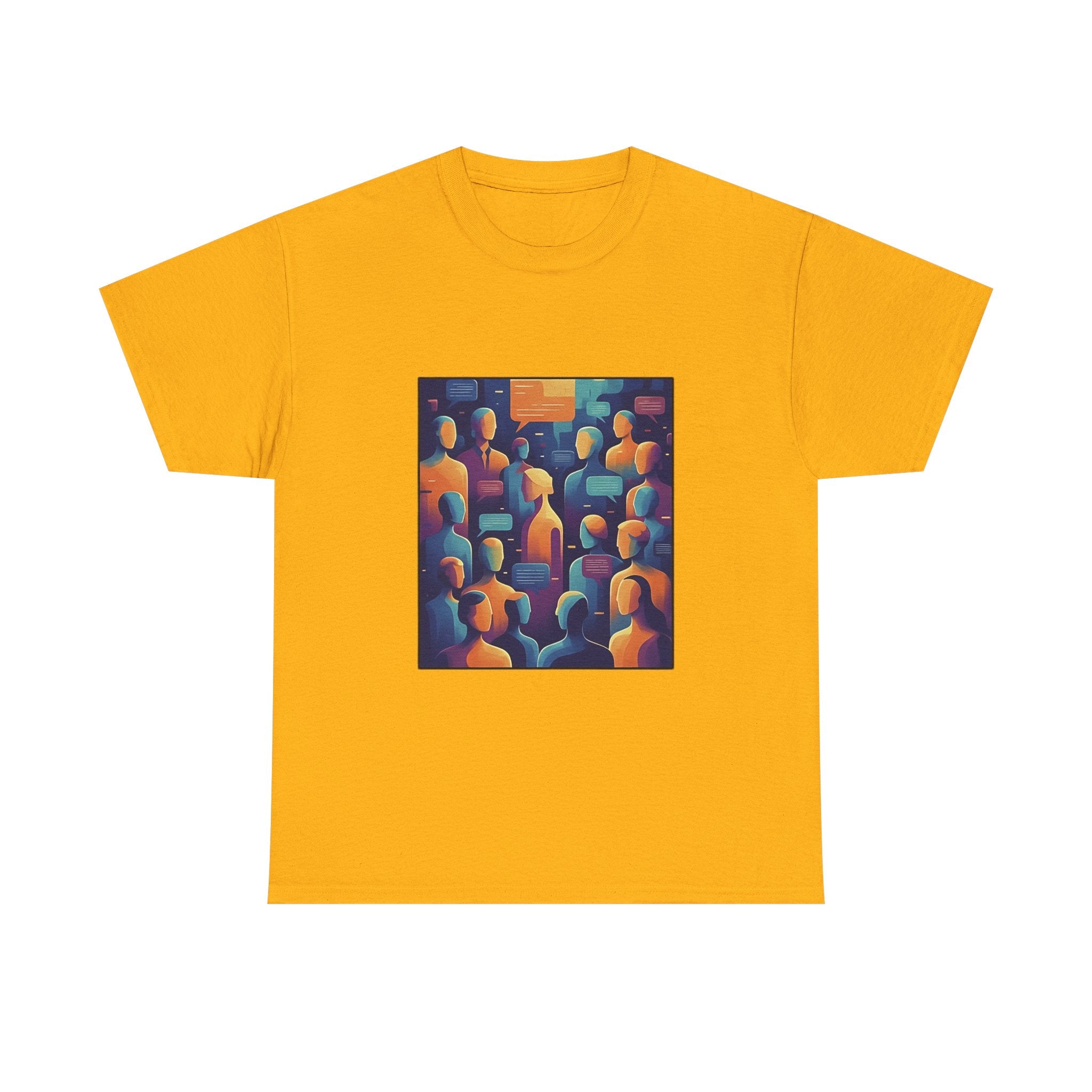 Crowd of Color Graphic Tee — Abstract Human Faces Art T-Shirt