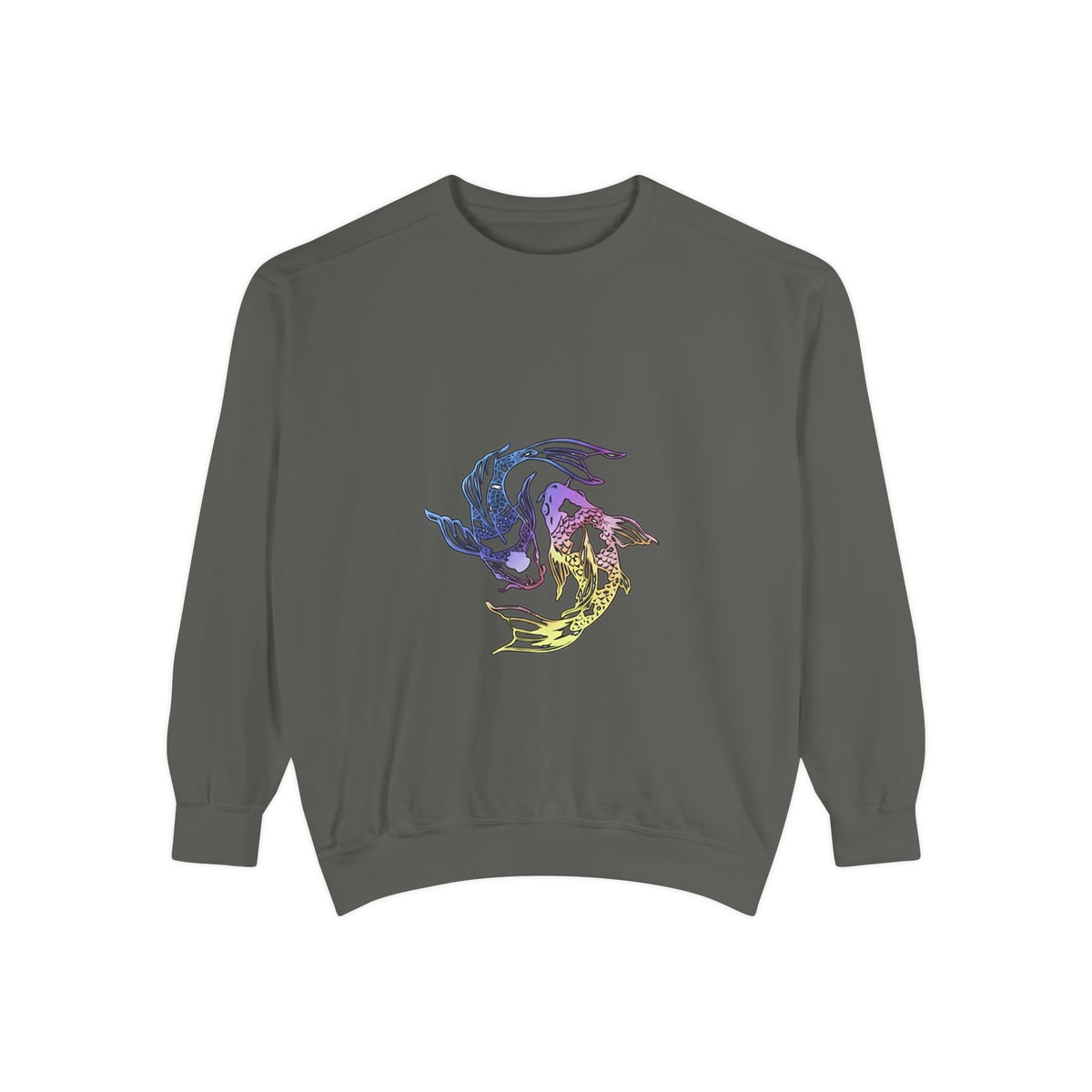 Koi Circle Sweatshirt — Colorful Yin Yang Fish Graphic