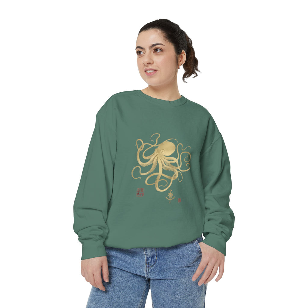 Gold Octopus Sweatshirt — Nautical Graphic Crewneck