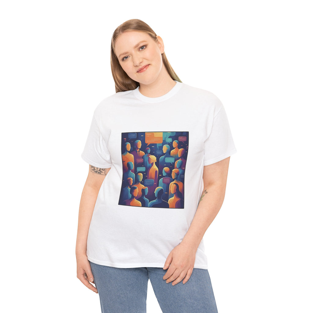 Crowd of Color Graphic Tee — Abstract Human Faces Art T-Shirt