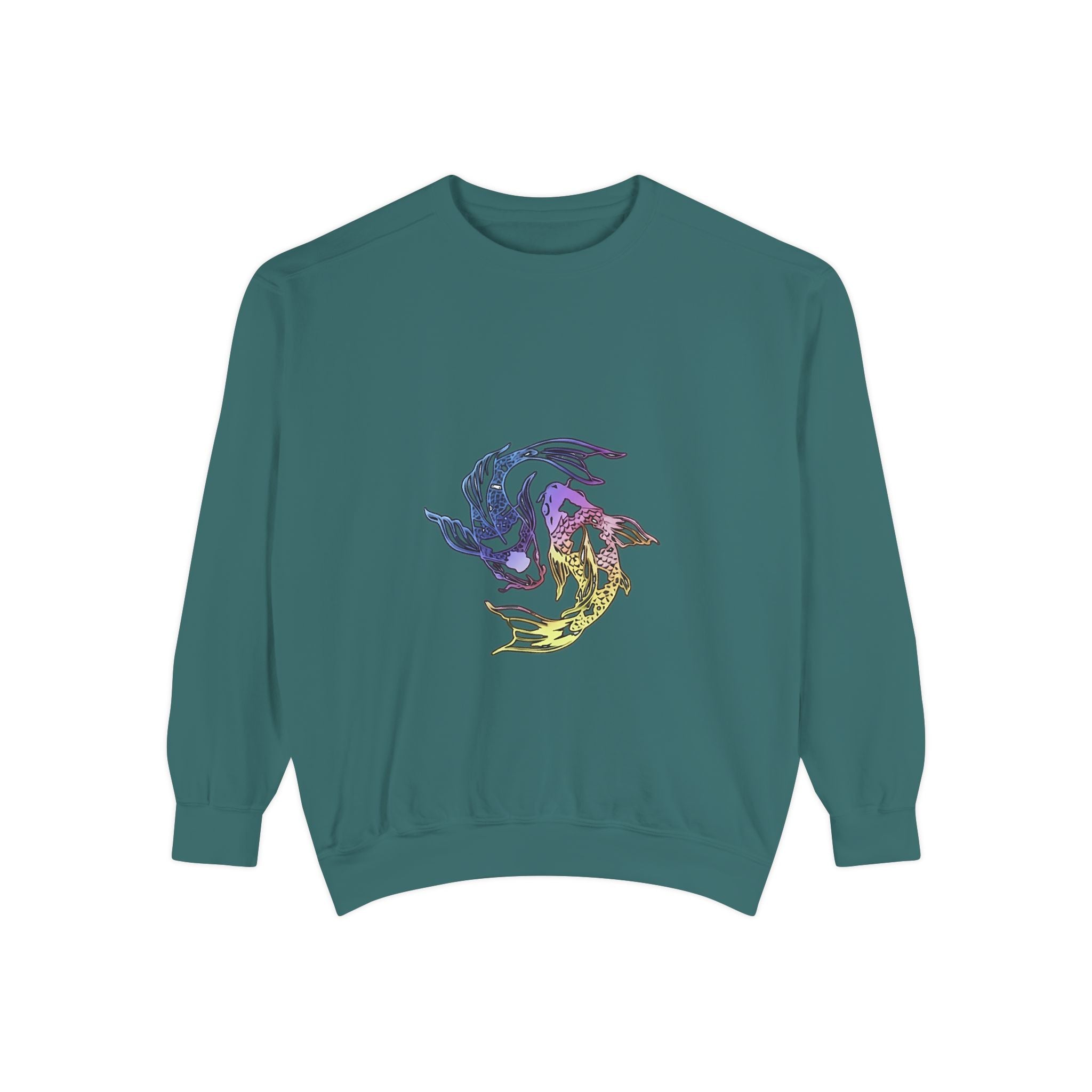 Koi Circle Sweatshirt — Colorful Yin Yang Fish Graphic