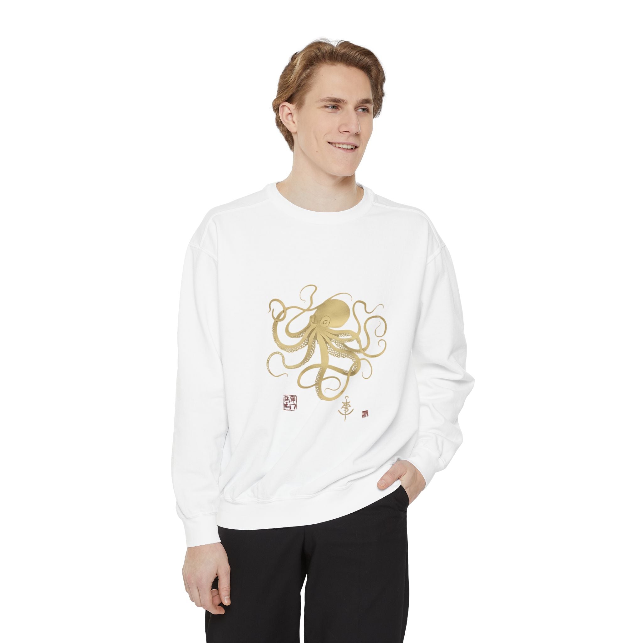 Gold Octopus Sweatshirt — Nautical Graphic Crewneck