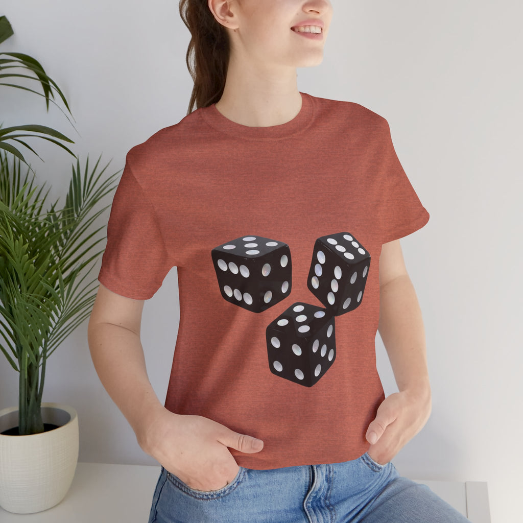 Dice Graphic Tee — Minimalist Black Dice T-Shirt for Gamers & Casino Fans