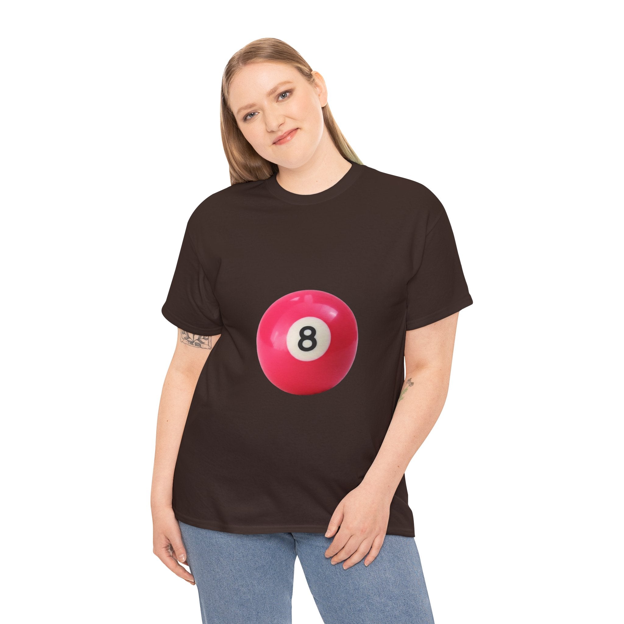 8-Ball Graphic Tee — Pink Pool Ball Casual T-Shirt