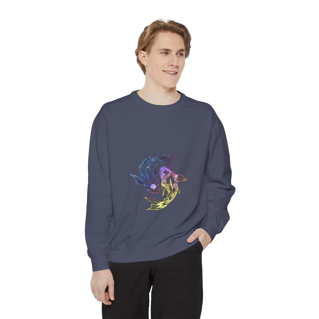 Koi Circle Sweatshirt — Colorful Yin Yang Fish Graphic